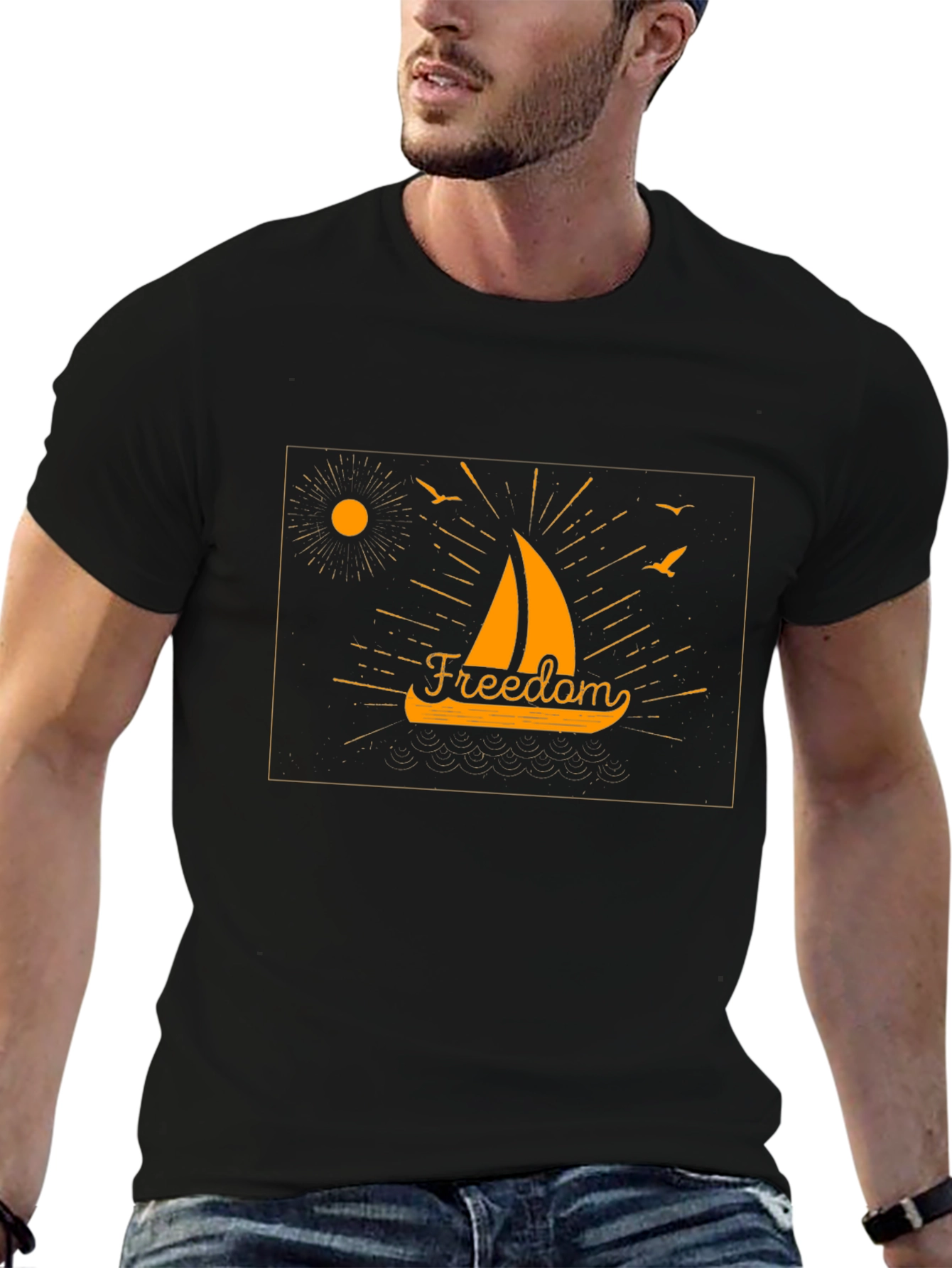 Freedom Sailboat Graphic T-Shirt