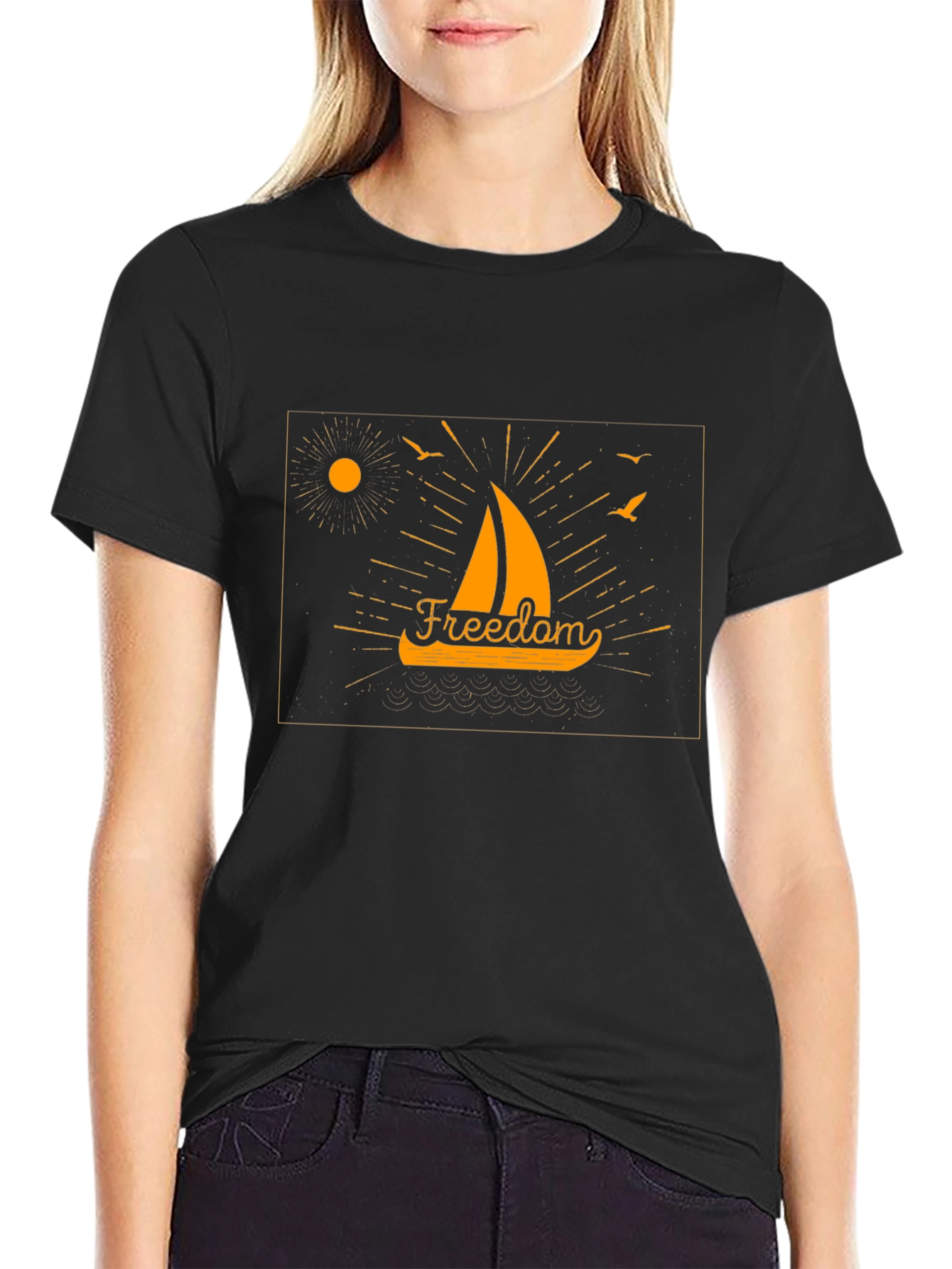 Freedom Sailboat Graphic T-Shirt