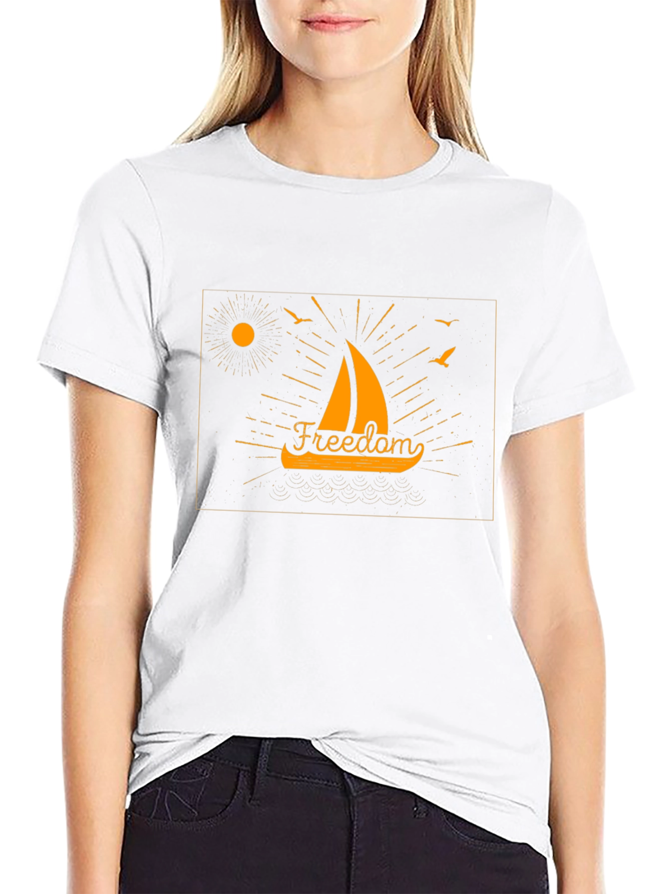 Freedom Sailboat Graphic T-Shirt