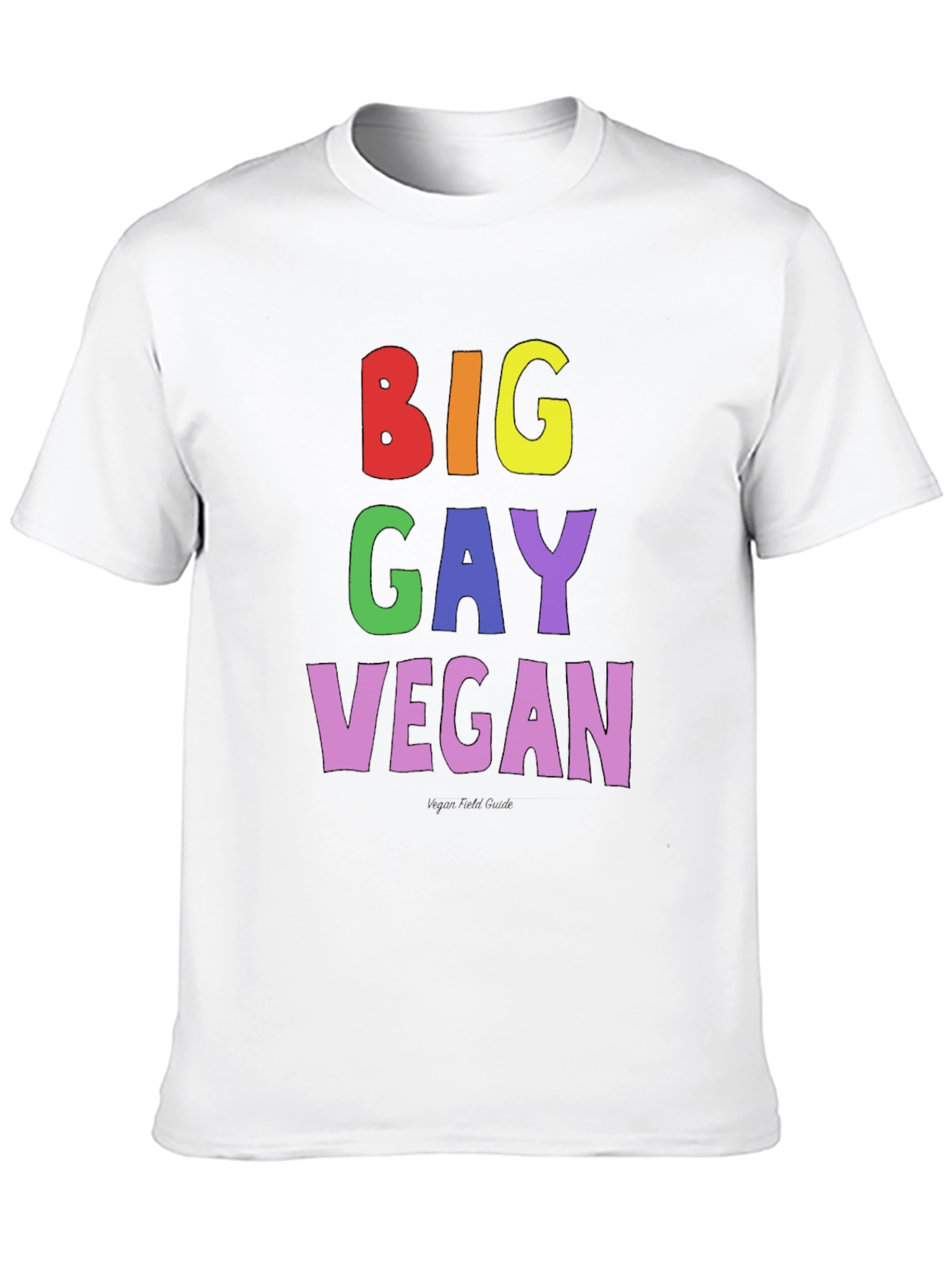 Big Gay Vegan Pride T-Shirt - Black Cotton Tee
