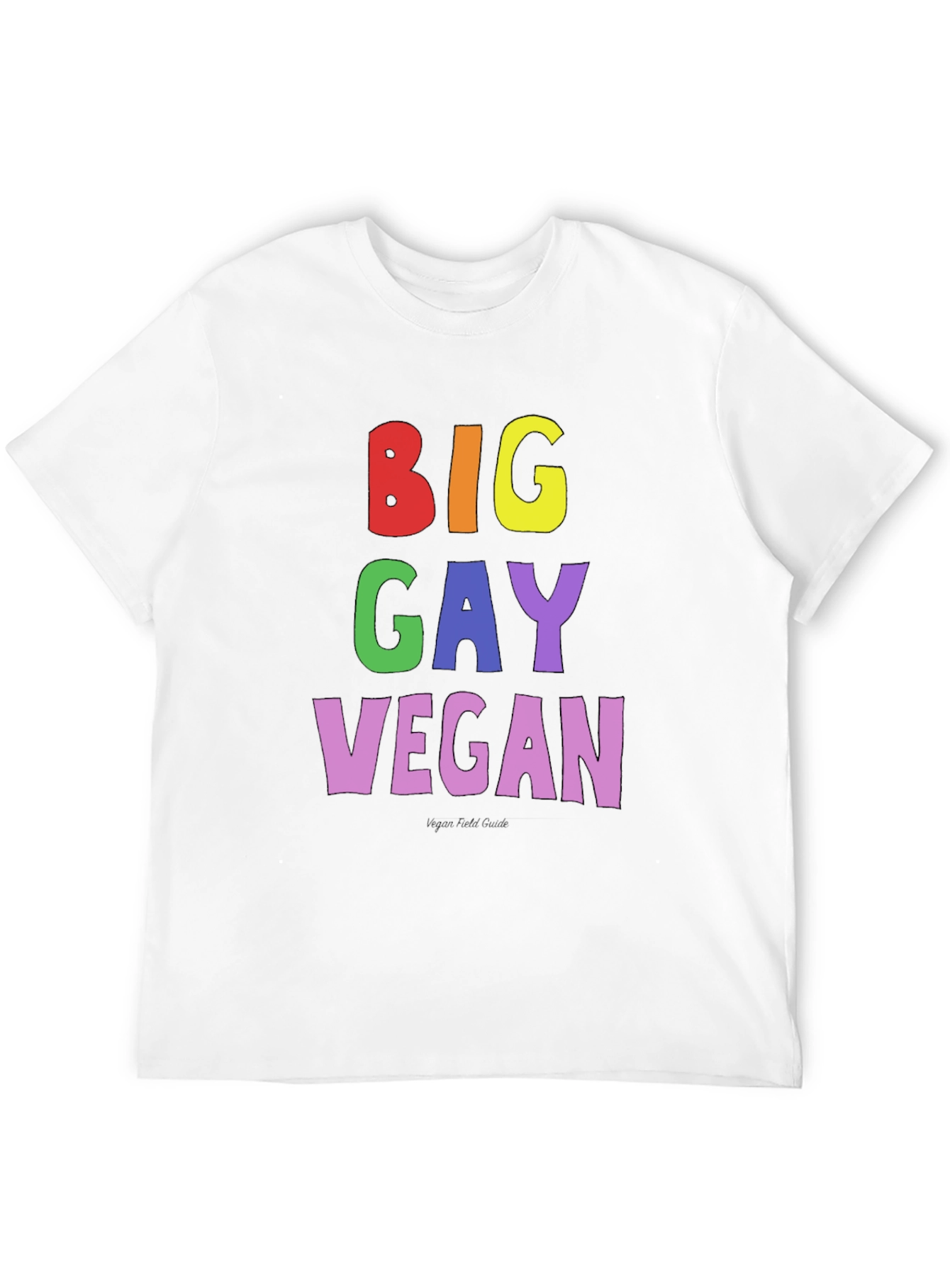 Big Gay Vegan Pride T-Shirt - Black Cotton Tee
