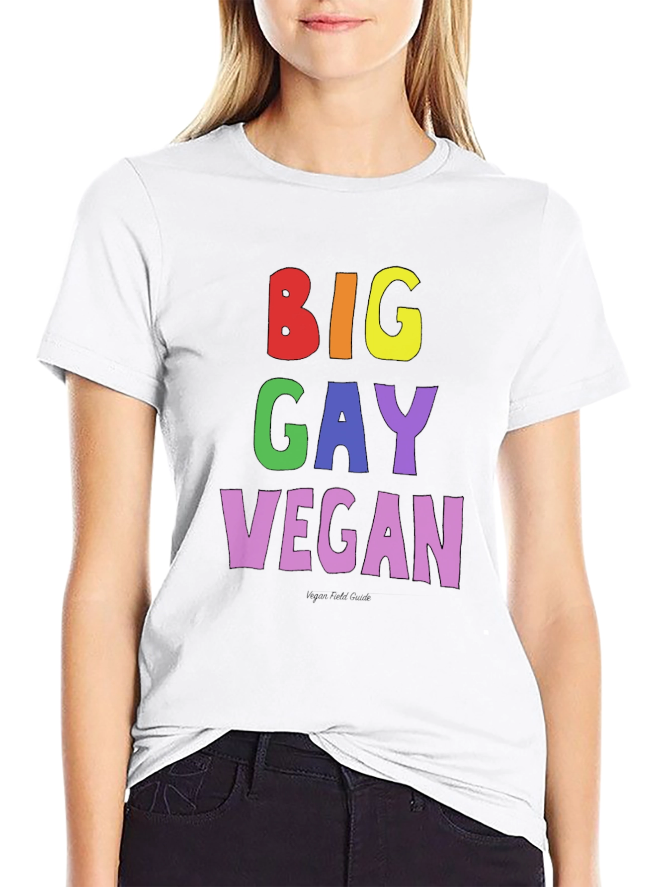 Big Gay Vegan Pride T-Shirt - Black Cotton Tee