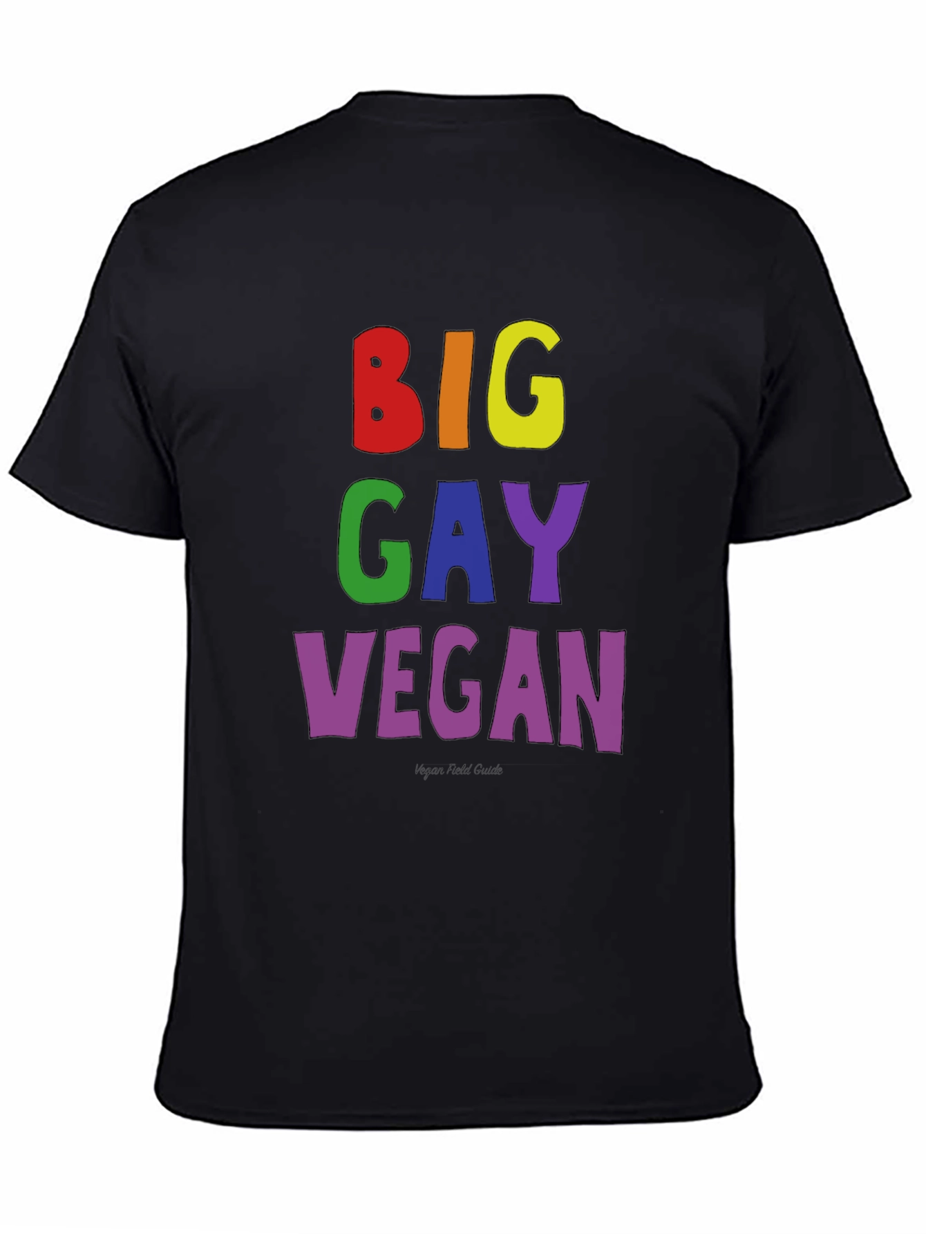 Big Gay Vegan Pride T-Shirt - Black Cotton Tee