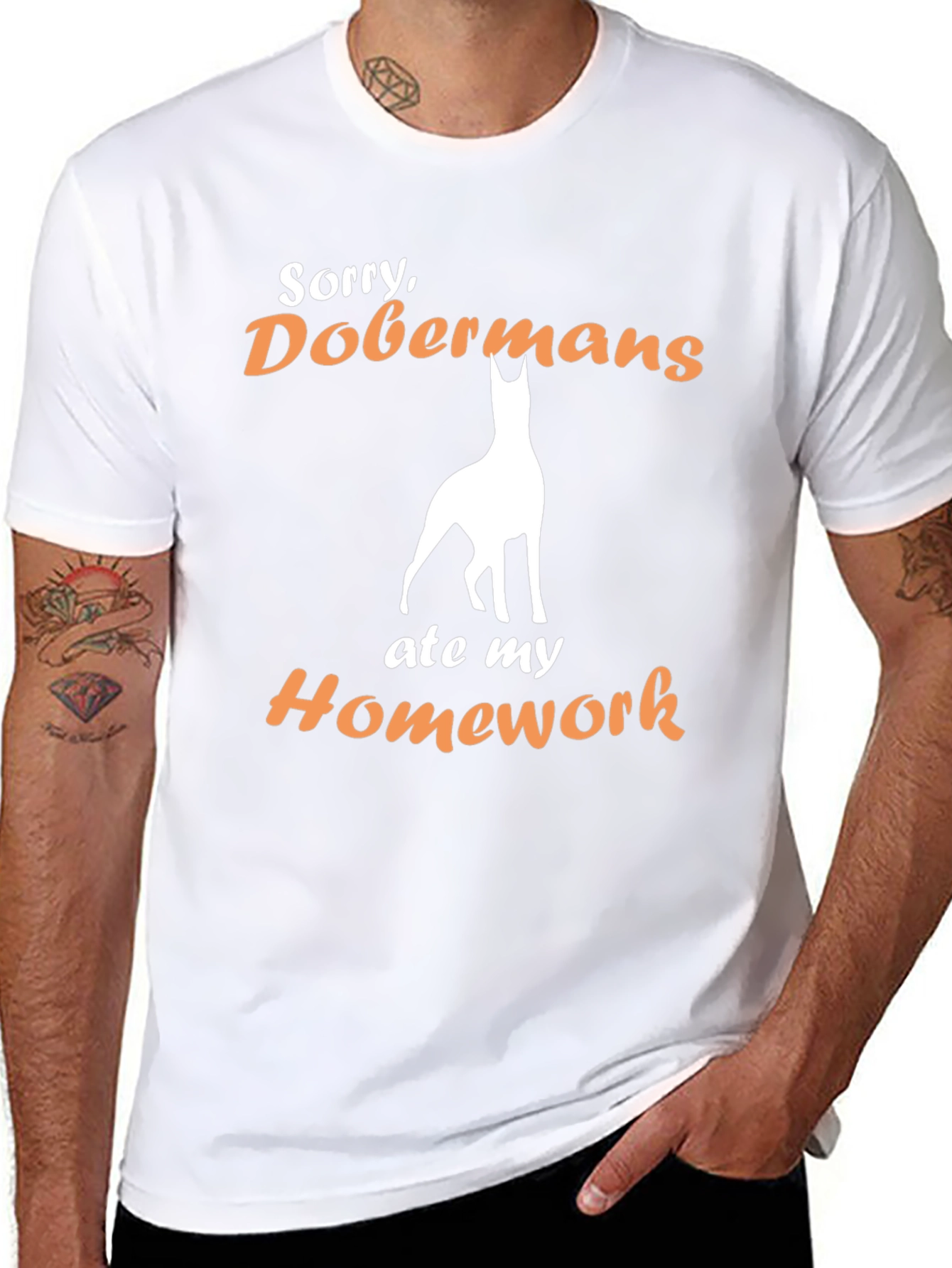 Doberman Ate My Homework Funny T-Shirt