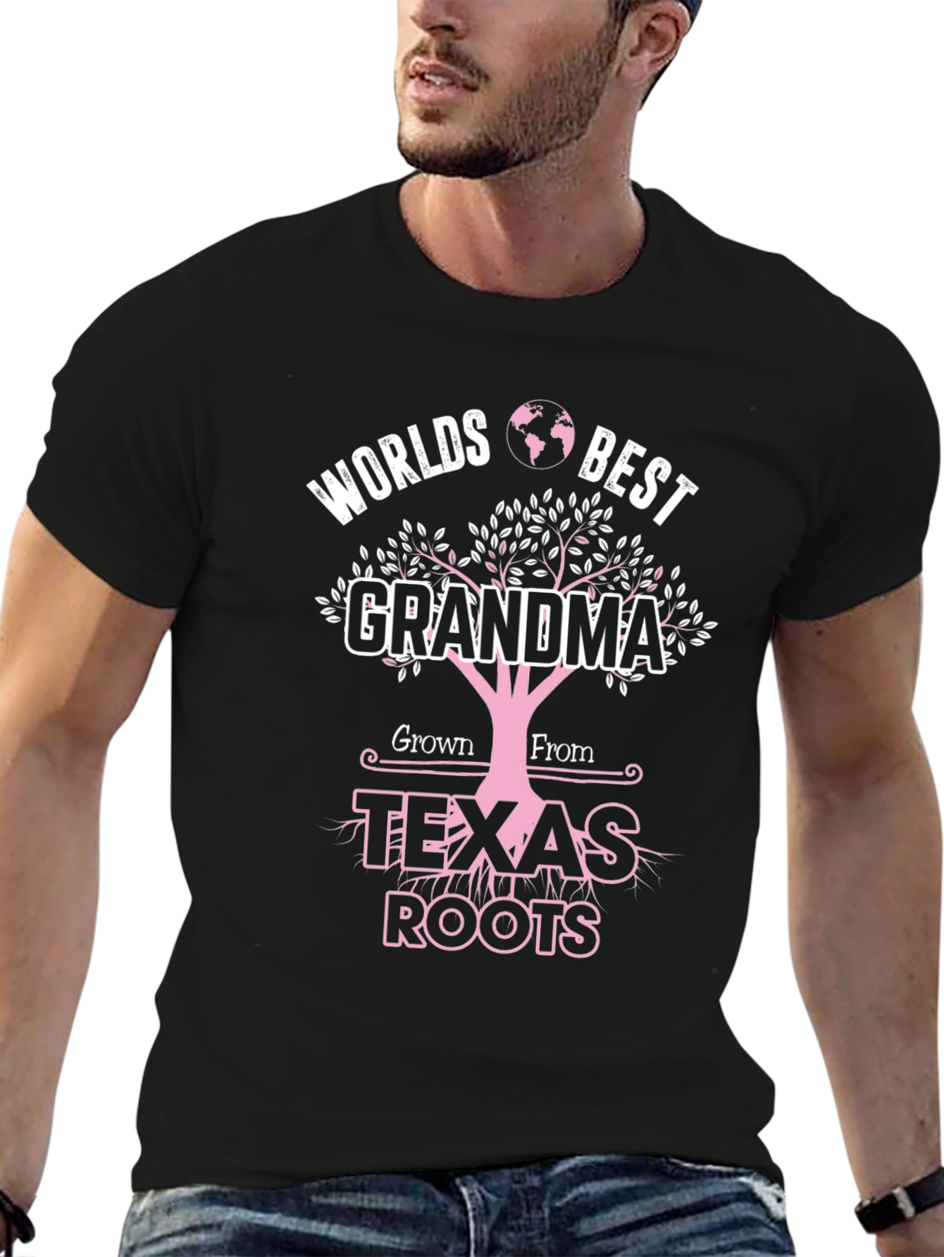 Worlds Best Grandma Texas Roots Graphic T-Shirt