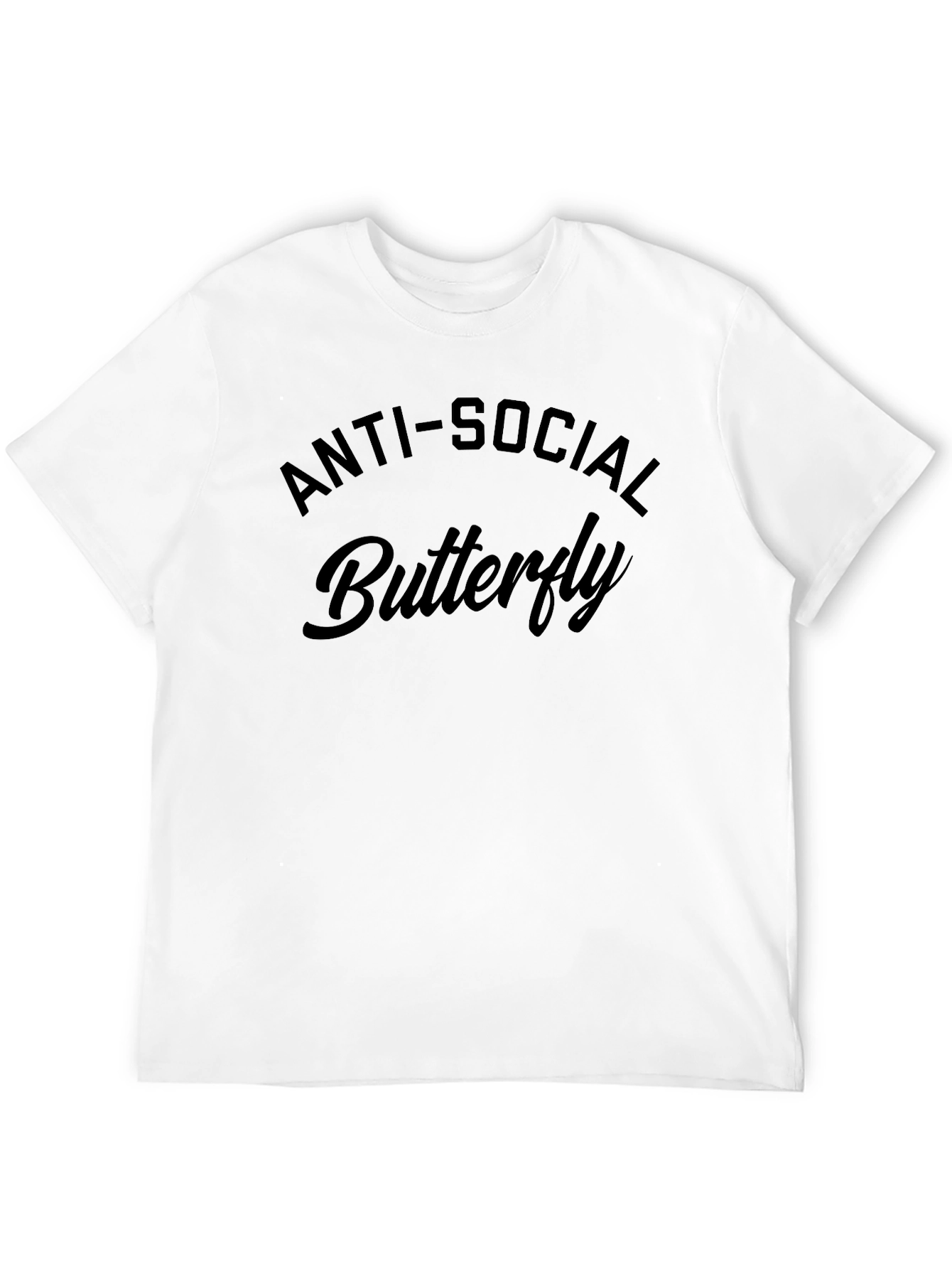 Anti-Social Butterfly Black Graphic T-Shirt