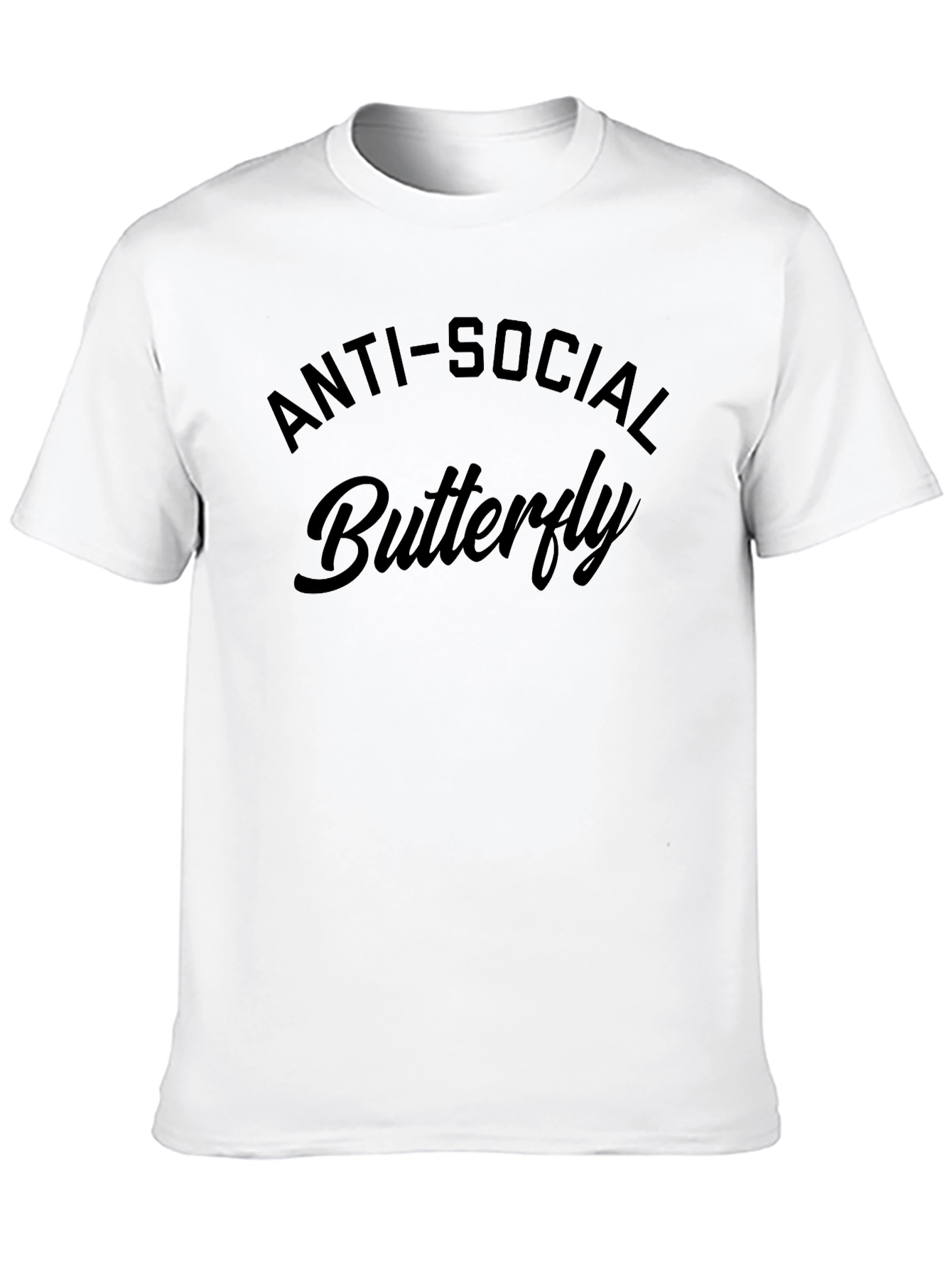 Anti-Social Butterfly Black Graphic T-Shirt