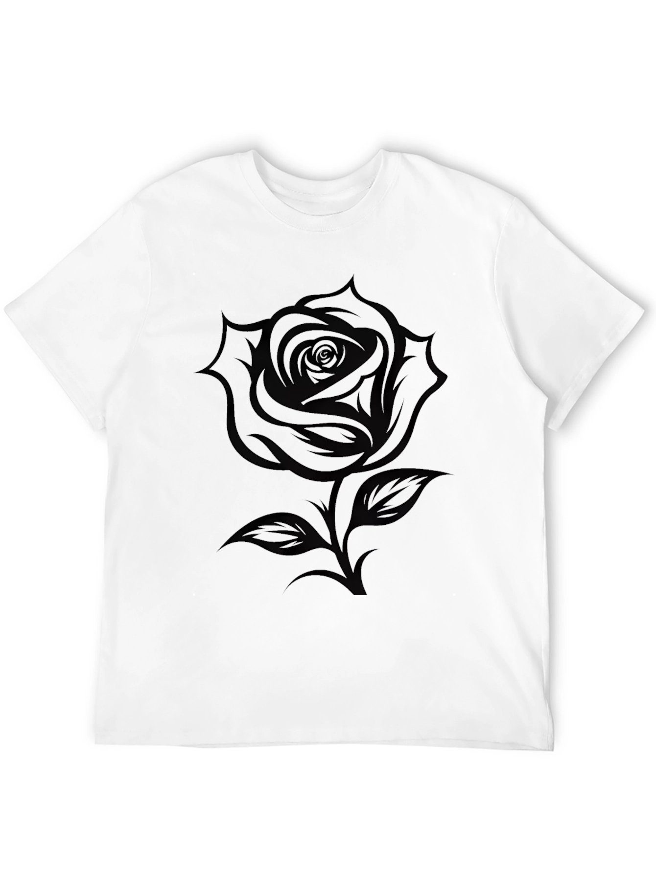 Elegant Black Rose Graphic Tee - Stylish Casual Wear