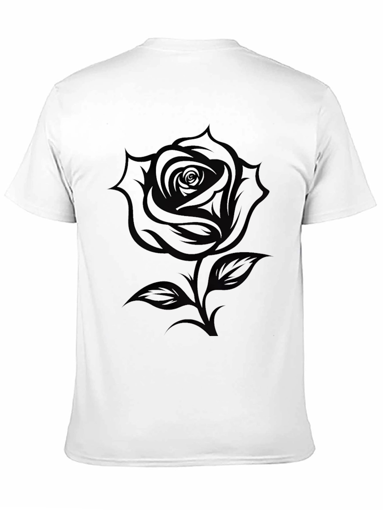 Elegant Black Rose Graphic Tee - Stylish Casual Wear