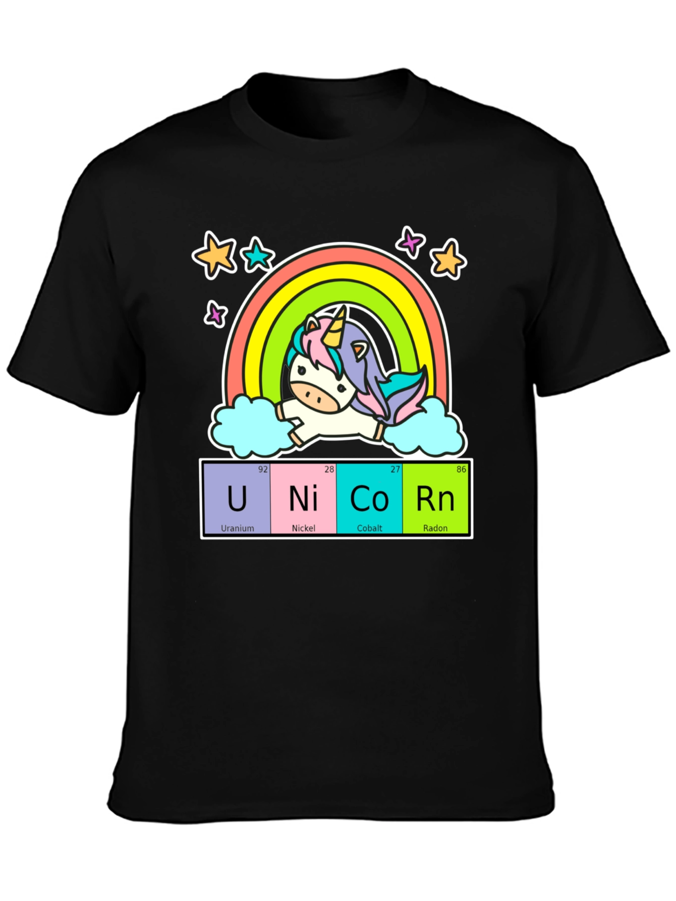 Unicorn Periodic Table Black T-Shirt