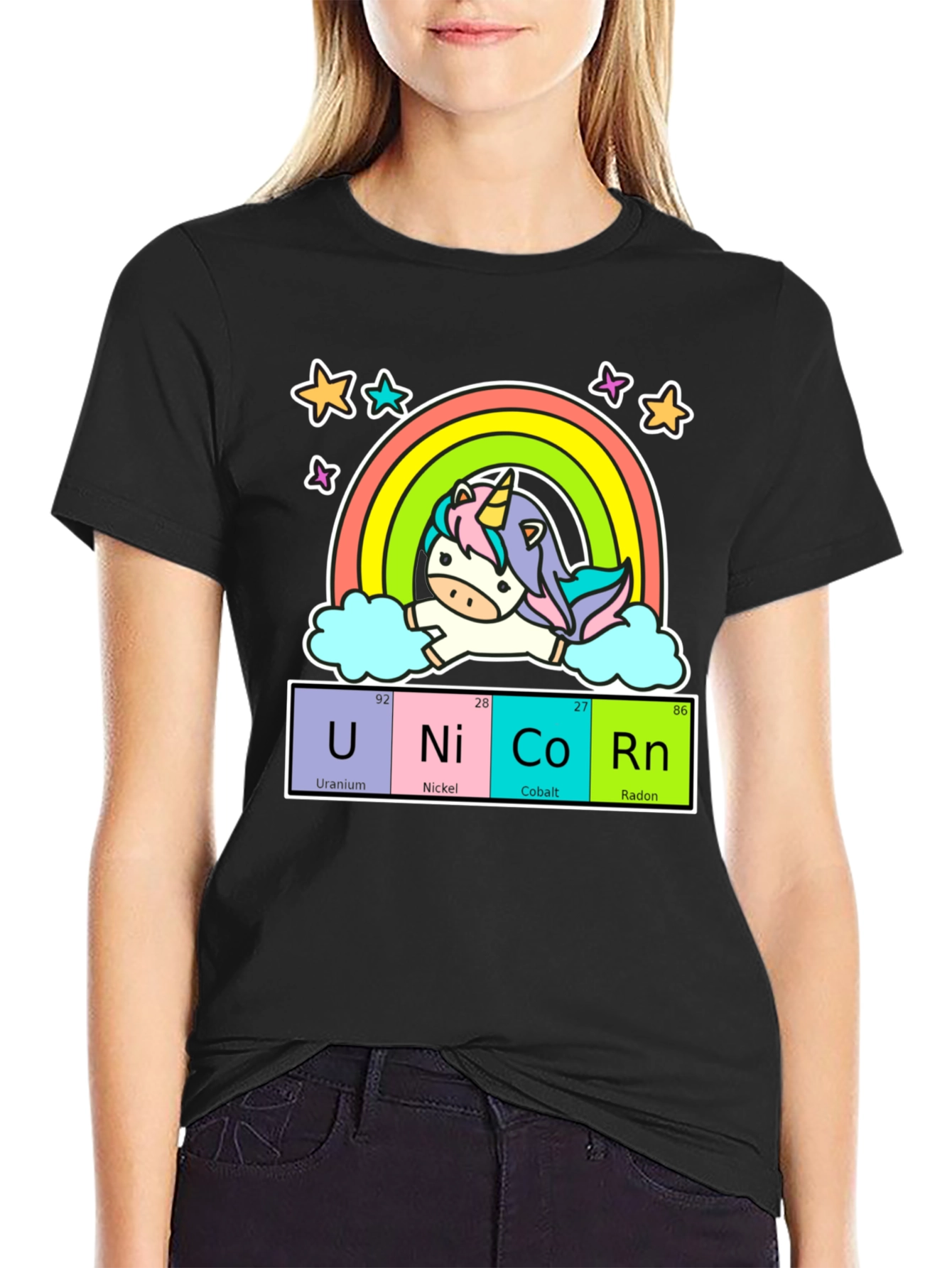 Unicorn Periodic Table Black T-Shirt