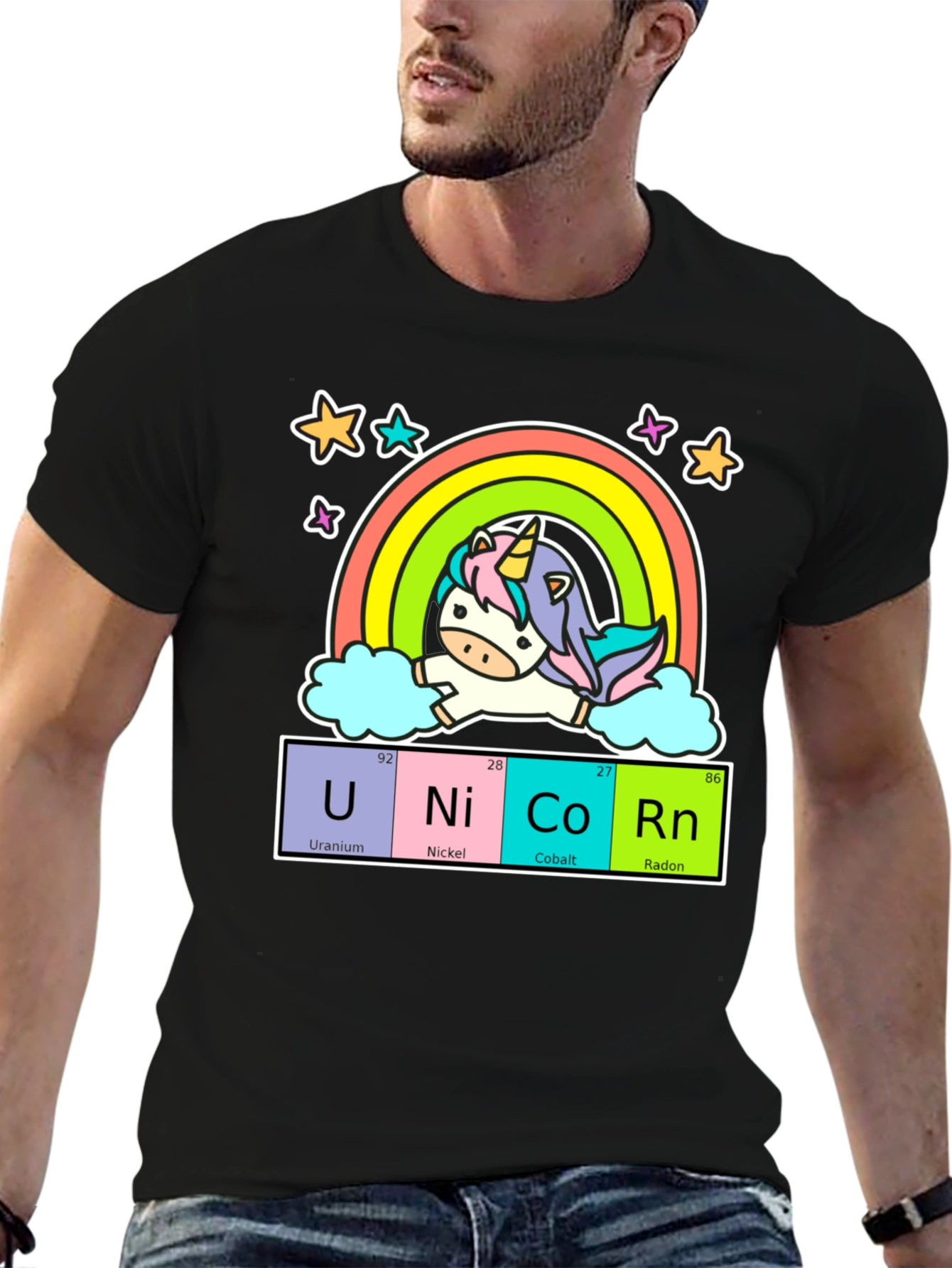 Unicorn Periodic Table Black T-Shirt