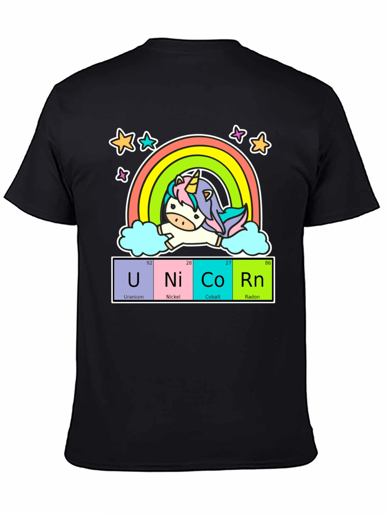 Unicorn Periodic Table Black T-Shirt