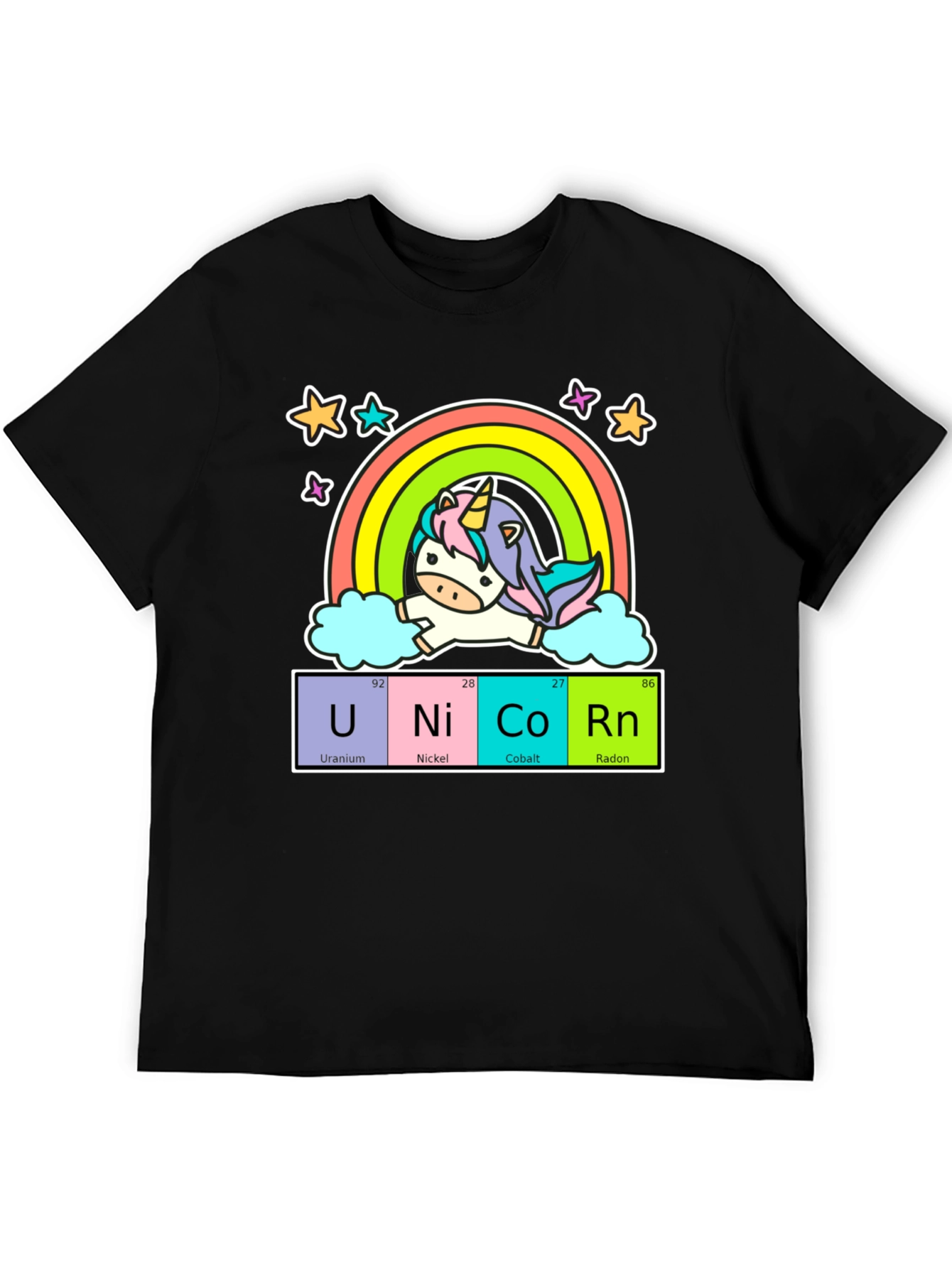 Unicorn Periodic Table Black T-Shirt