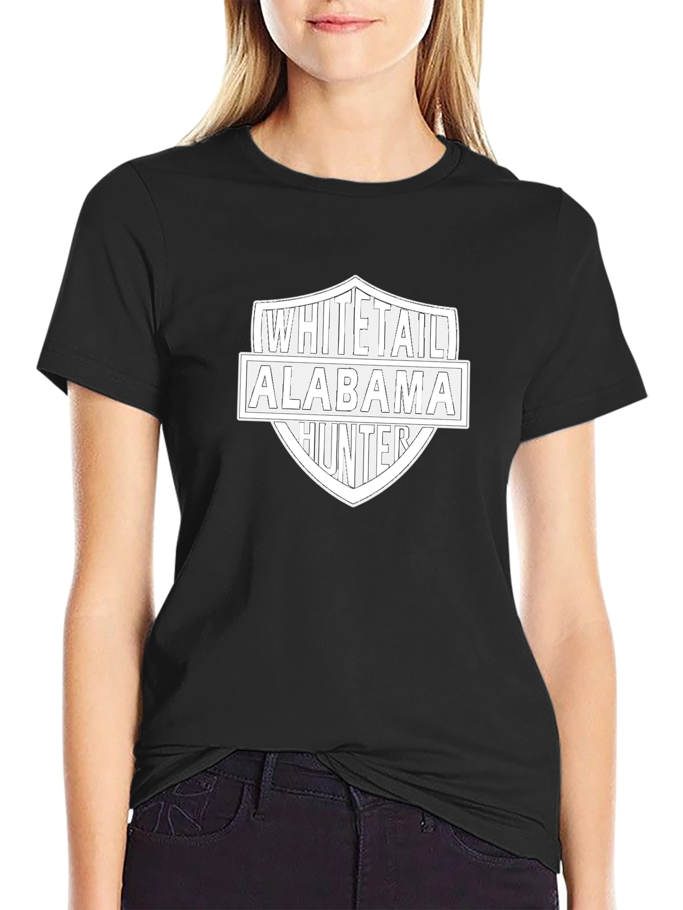 Whitetail Alabama Hunter Black T-Shirt