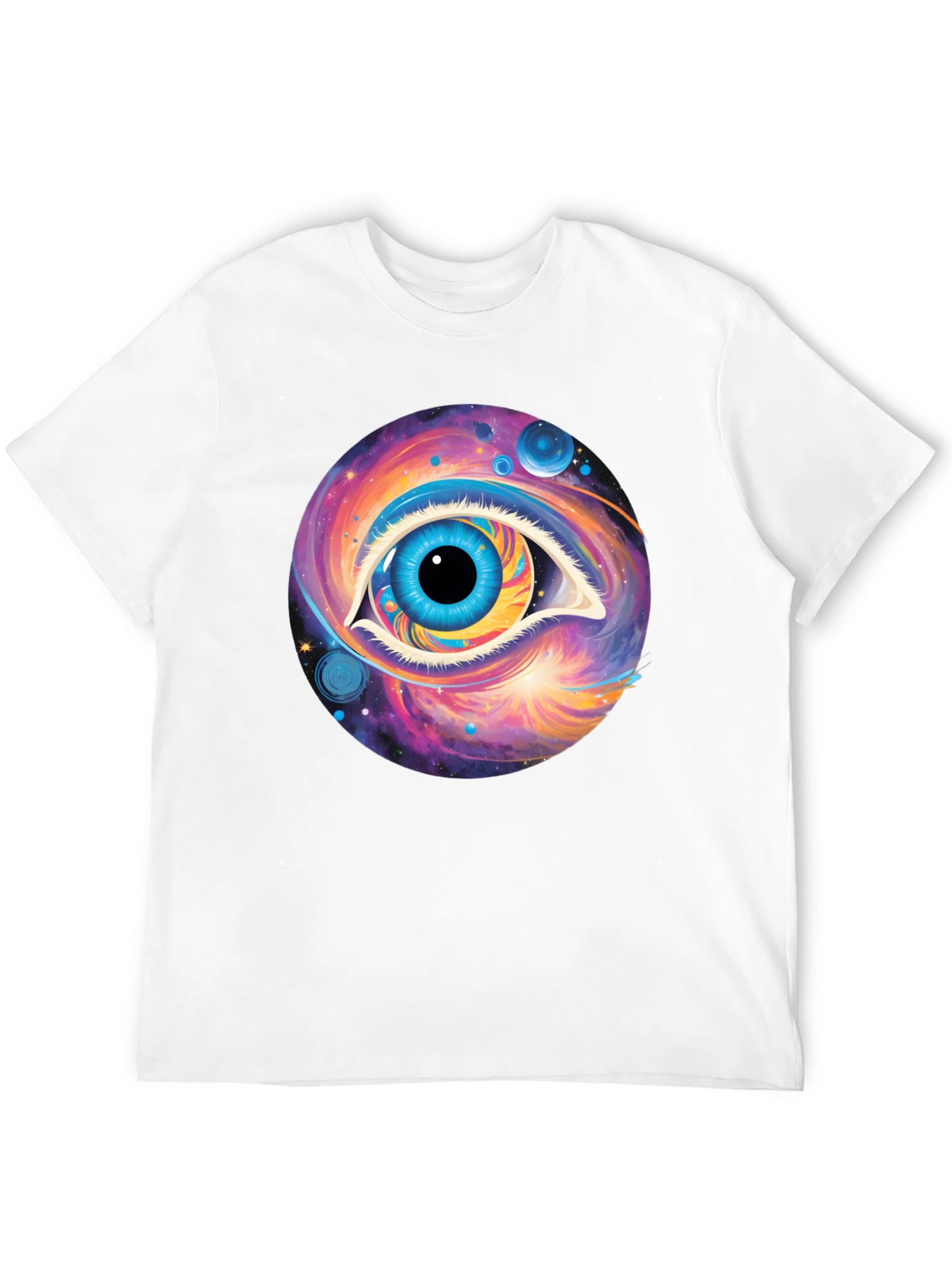 Cosmic Eye Graphic Tee - Black Cotton Comfort