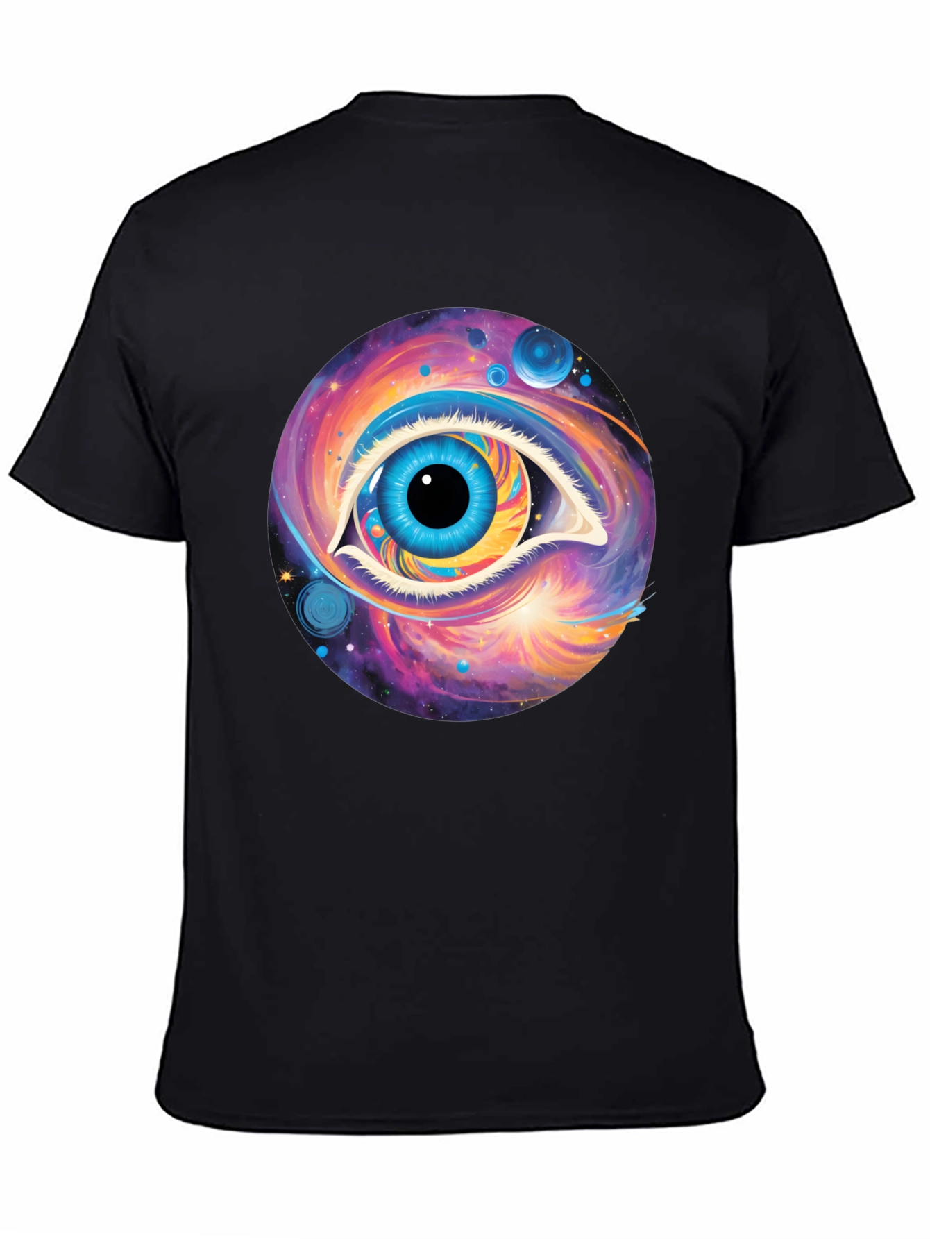 Cosmic Eye Graphic Tee - Black Cotton Comfort