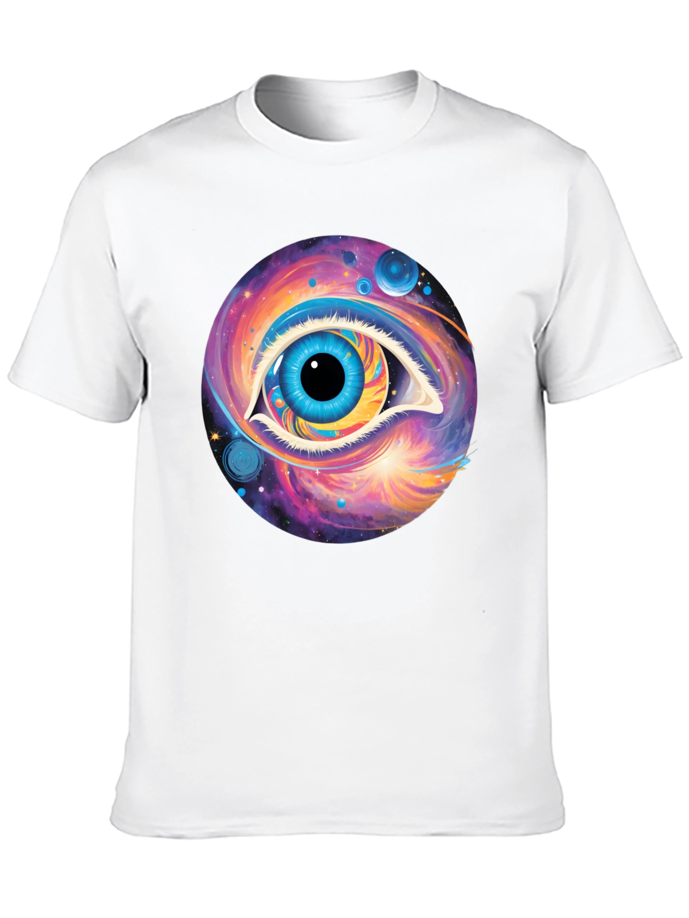 Cosmic Eye Graphic Tee - Black Cotton Comfort