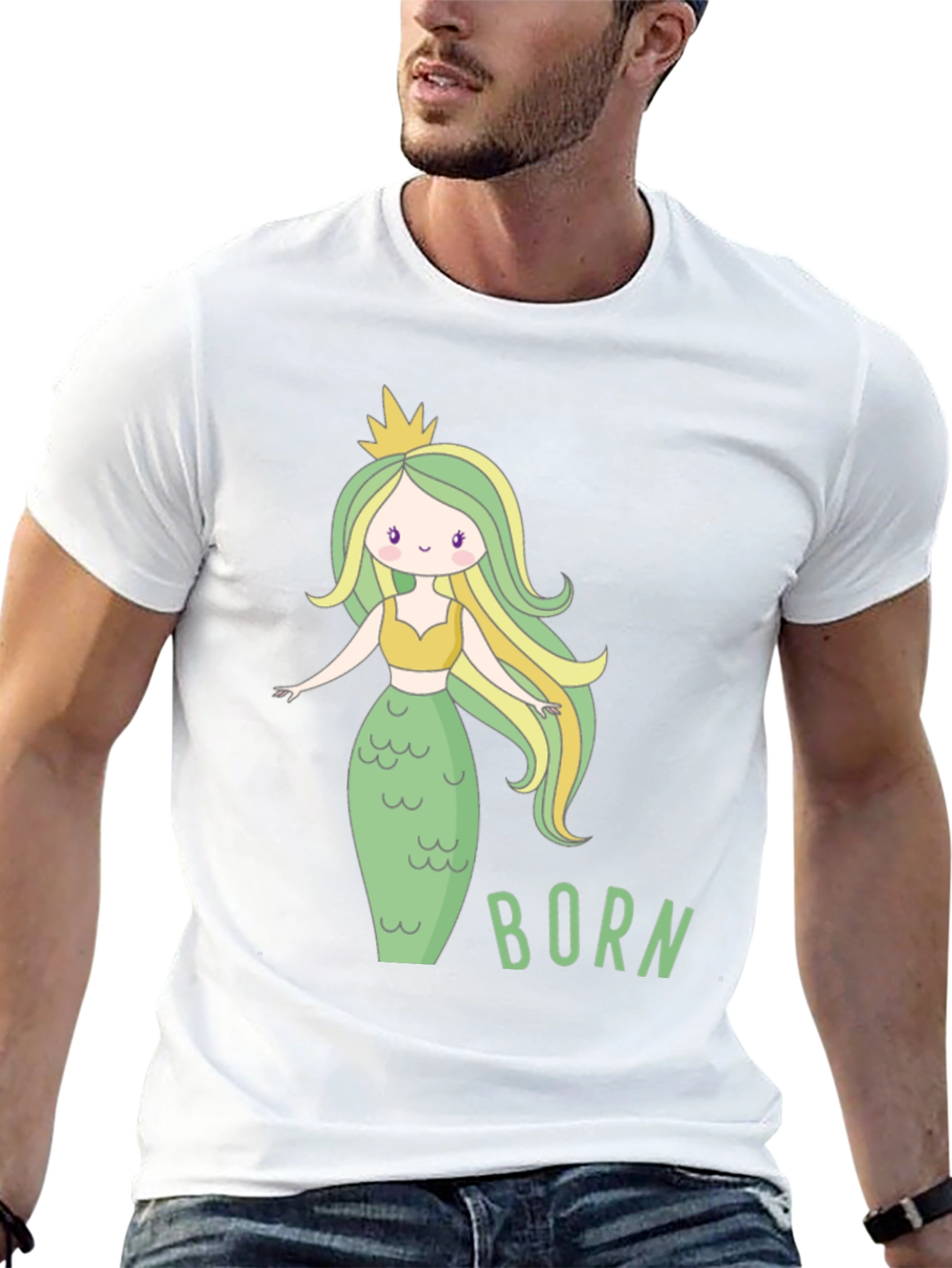Mermaid Born T-Shirt - Cute Cartoon Graphic Tee