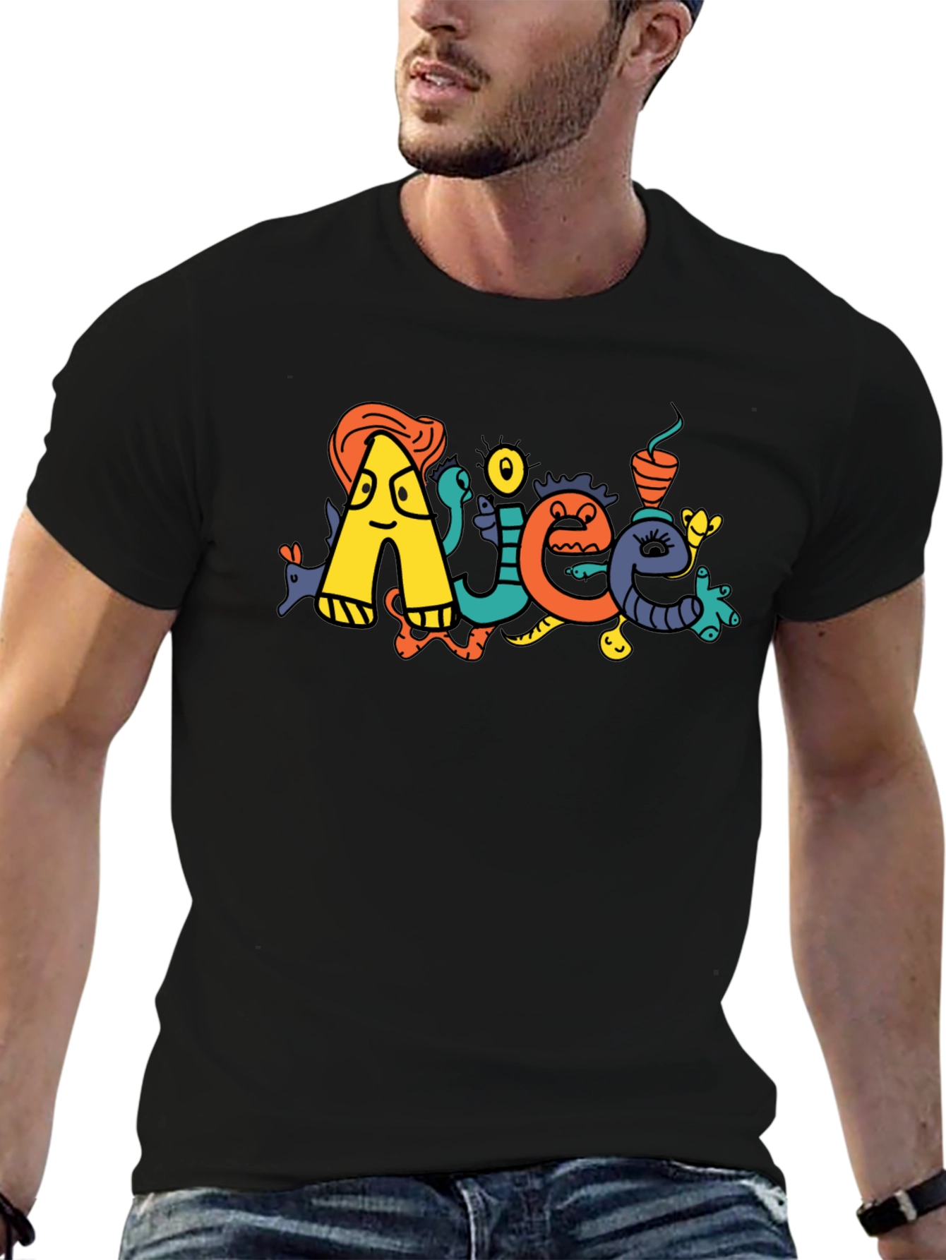 Doodle Art Black T-Shirt