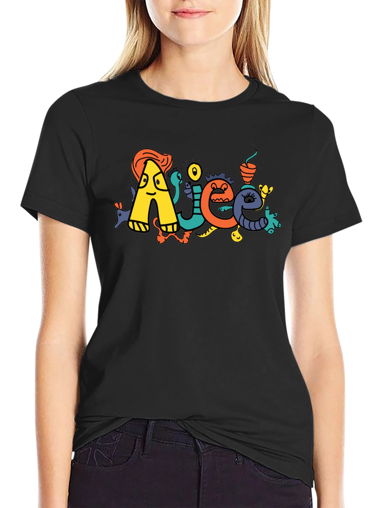 Doodle Art Black T-Shirt