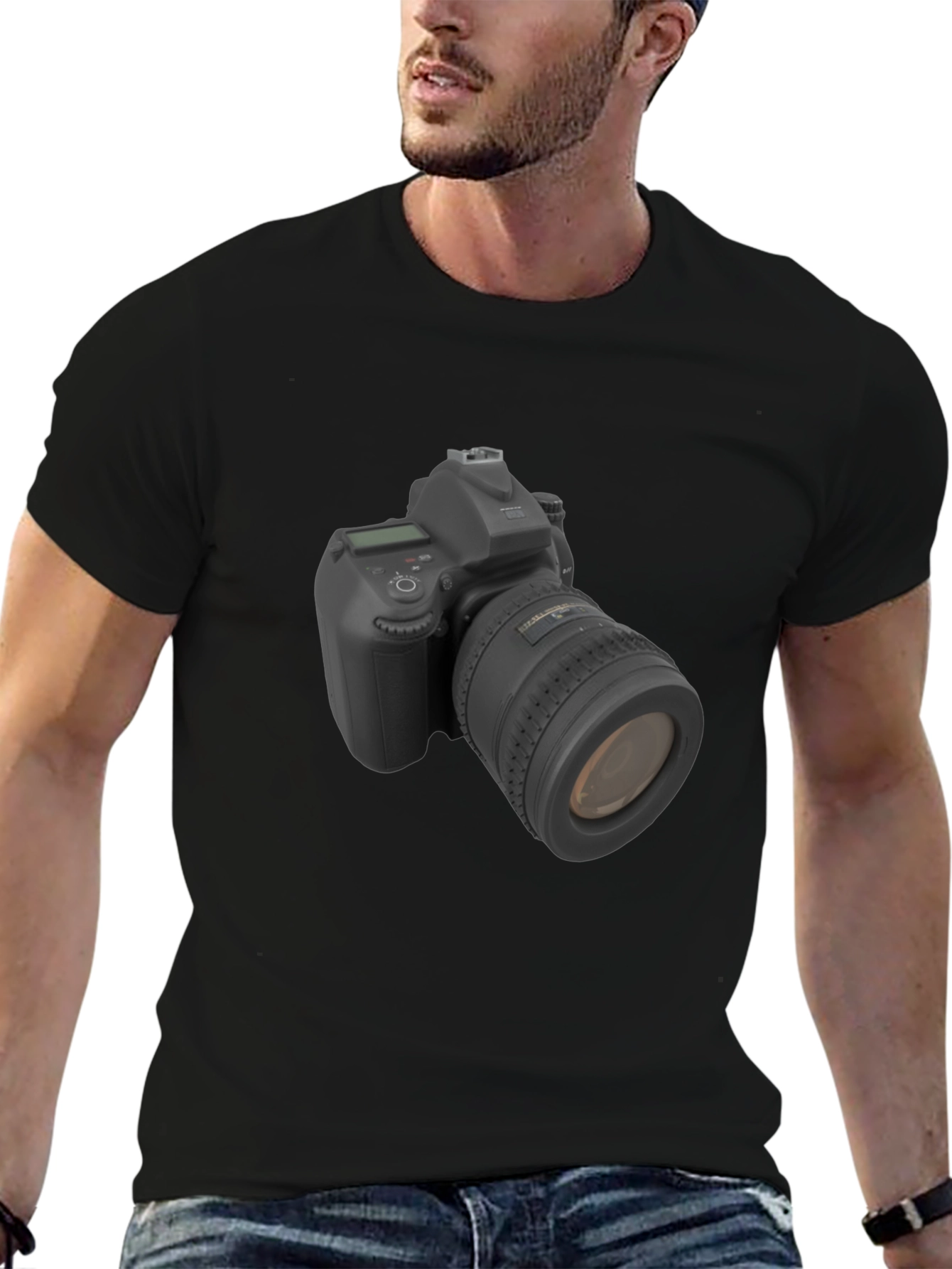 Camera Graphic Black T-Shirt - Photographers Tee