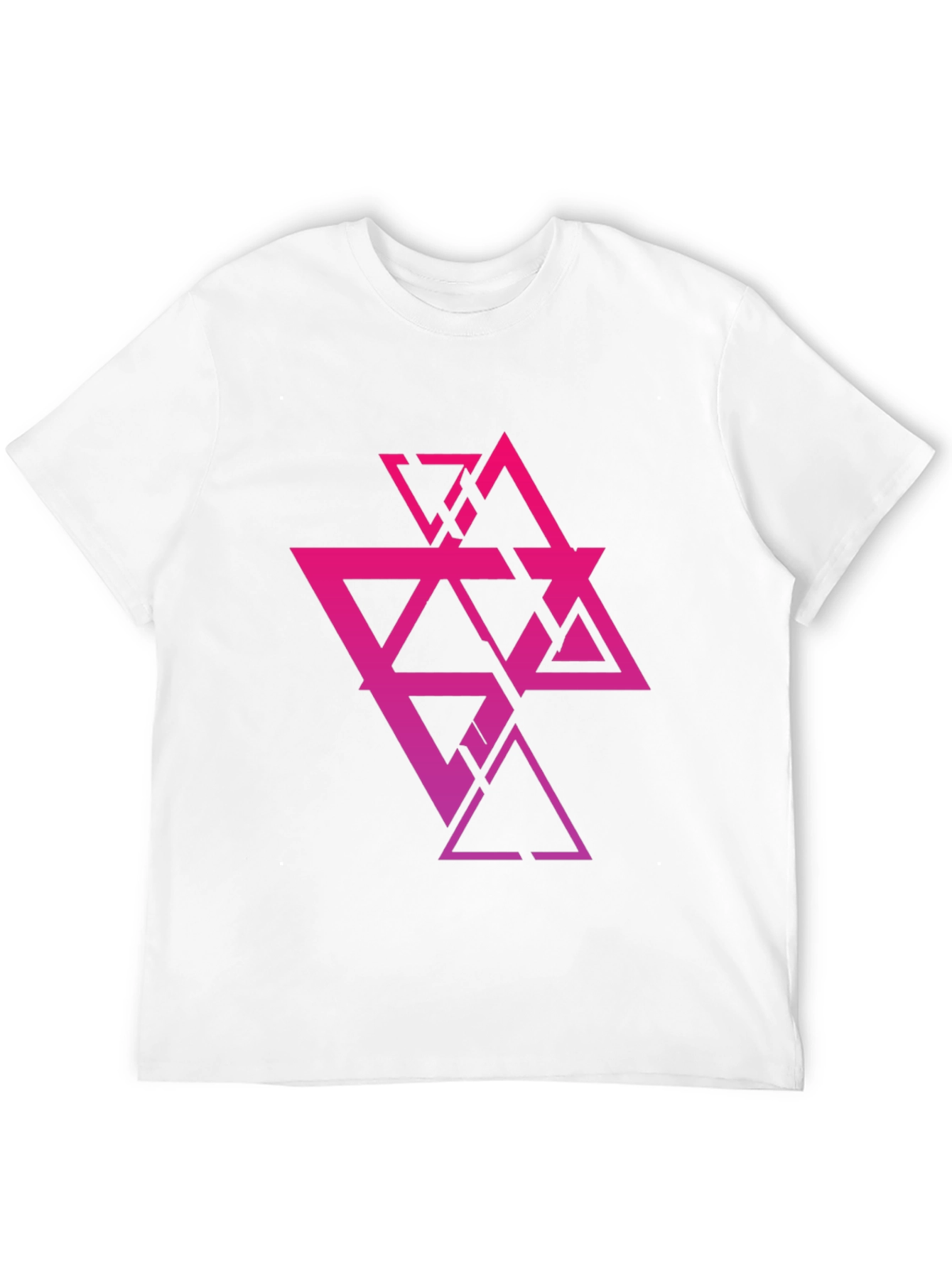 Geometric Triangle Graphic Print Black T-Shirt