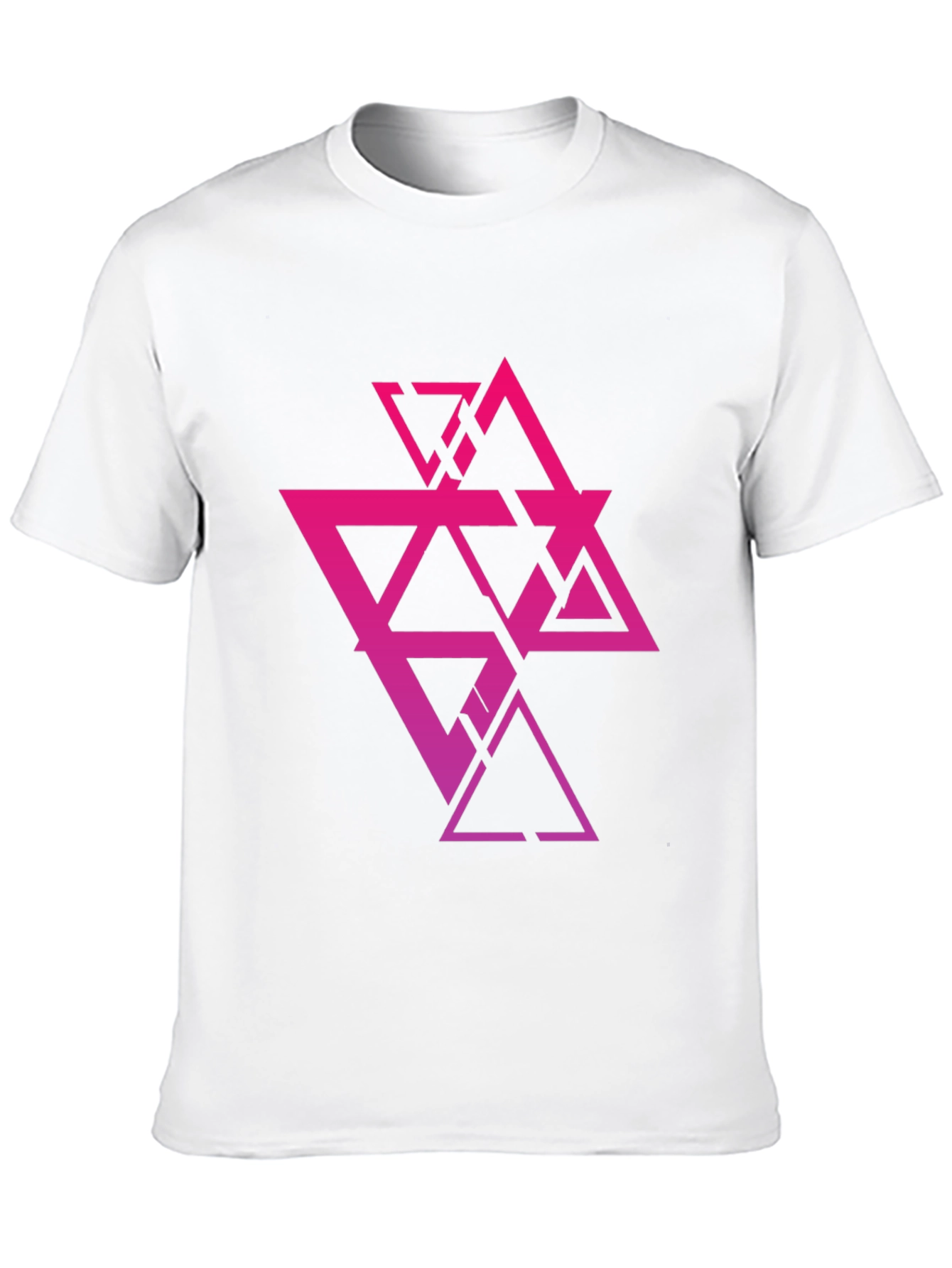 Geometric Triangle Graphic Print Black T-Shirt