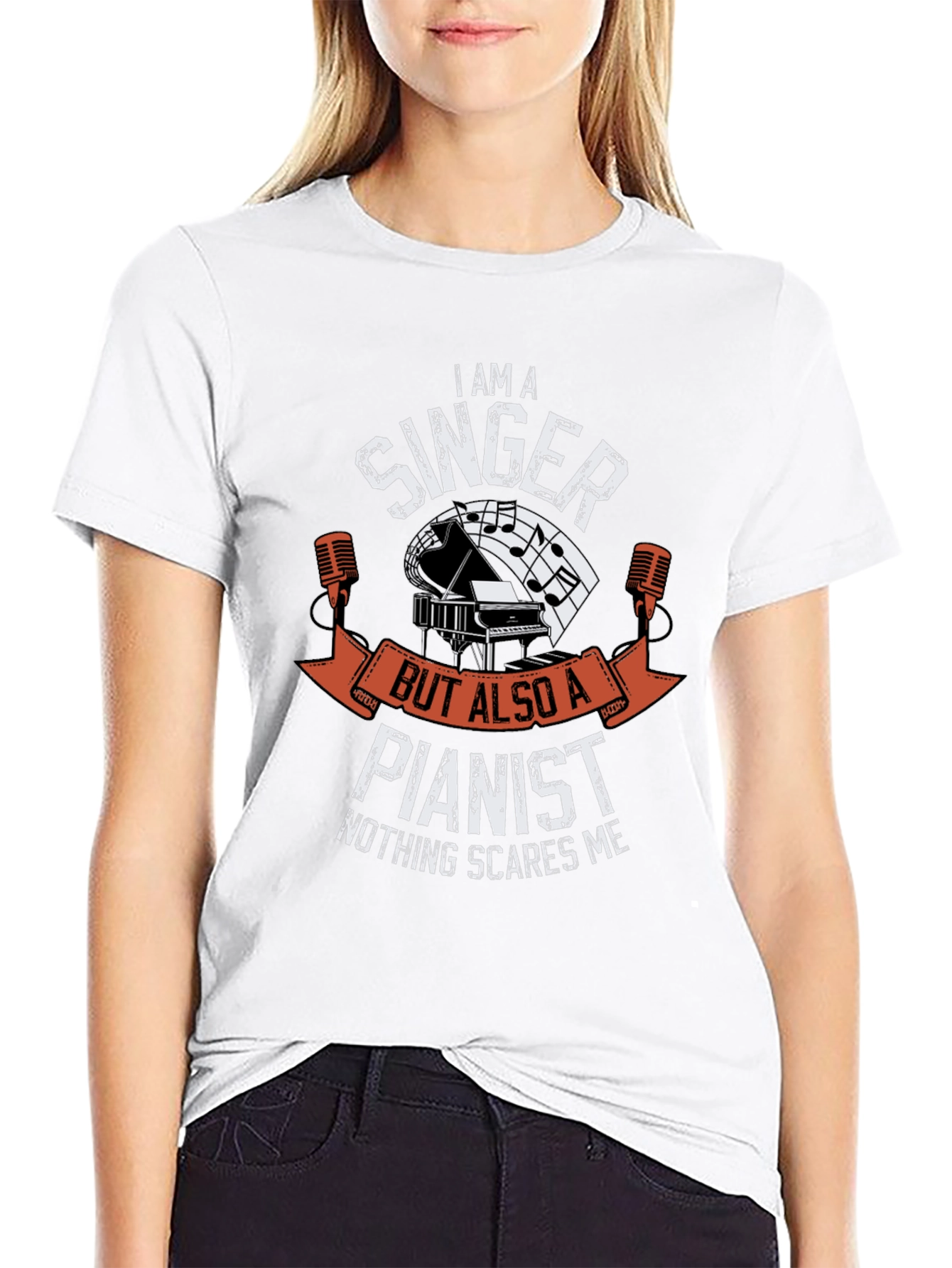 Singer Pianist Graphic Tee - Music Lovers T-Shirt