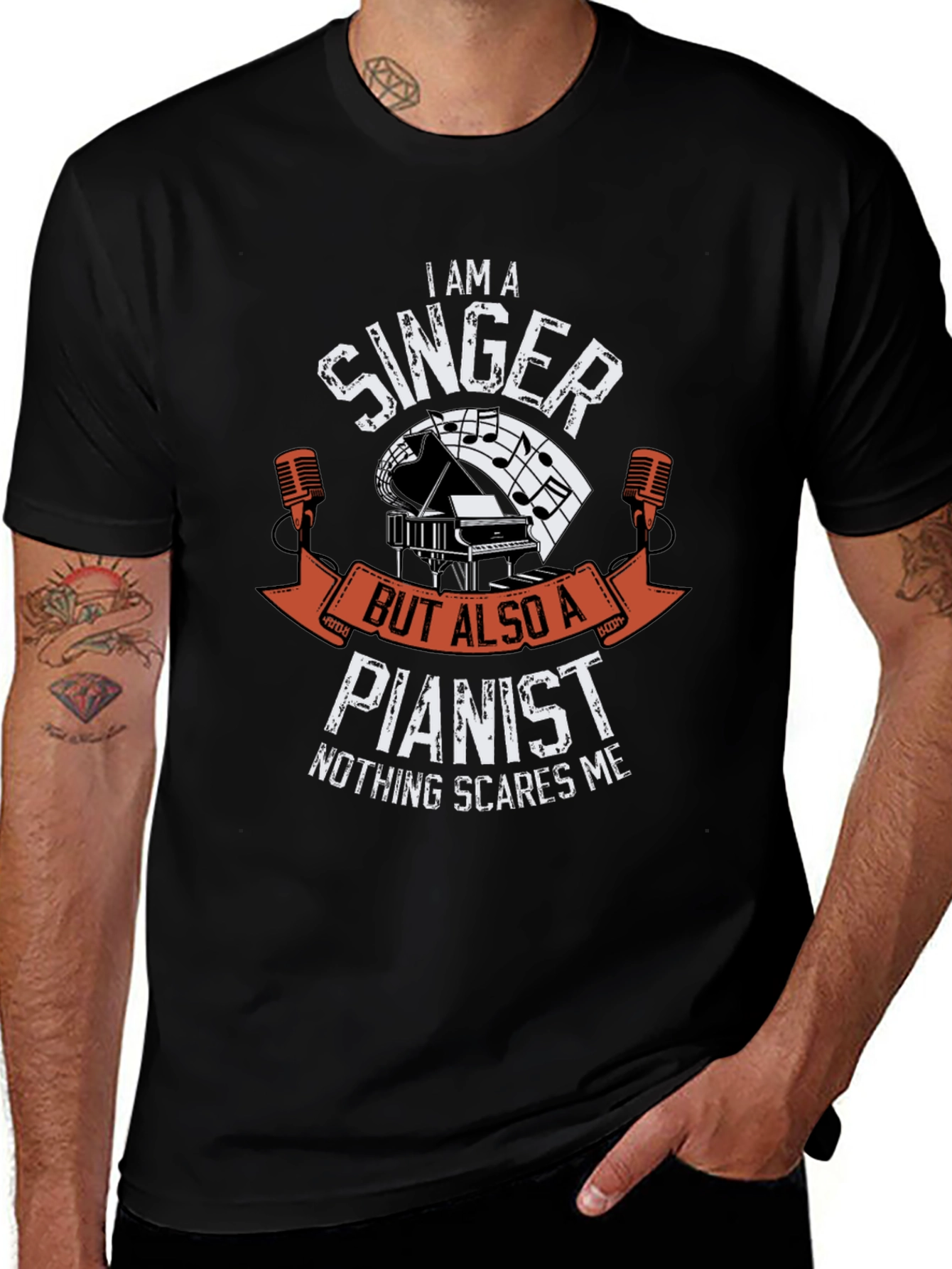 Singer Pianist Graphic Tee - Music Lovers T-Shirt