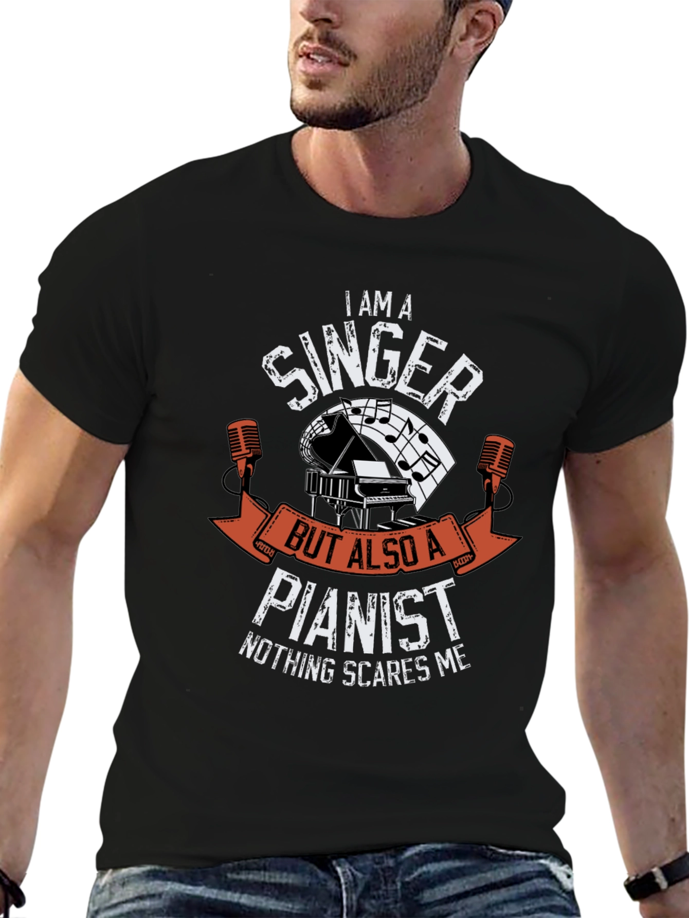 Singer Pianist Graphic Tee - Music Lovers T-Shirt