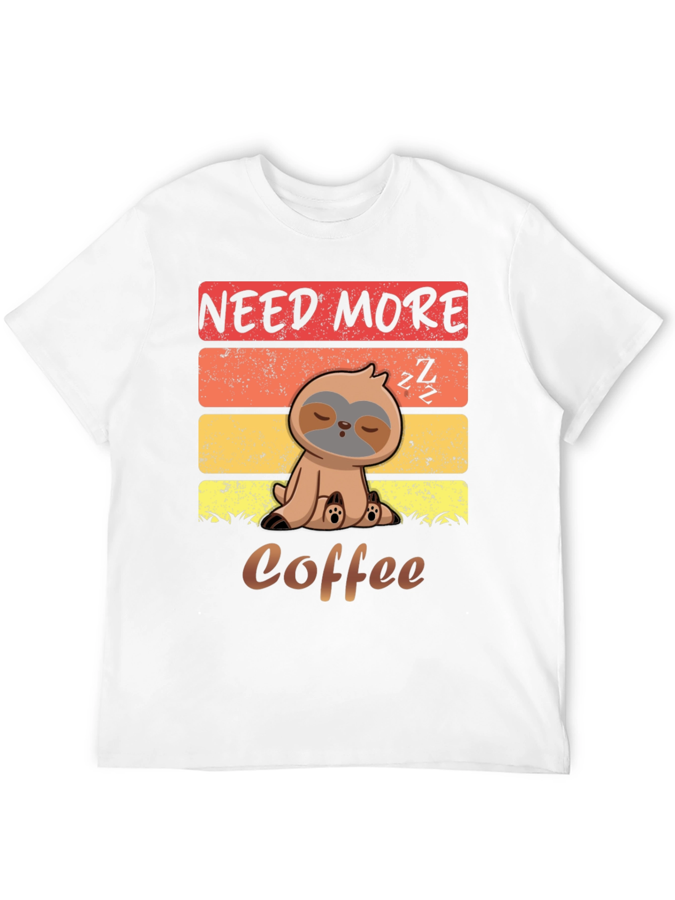 Need More Coffee Sloth Graphic T-Shirt