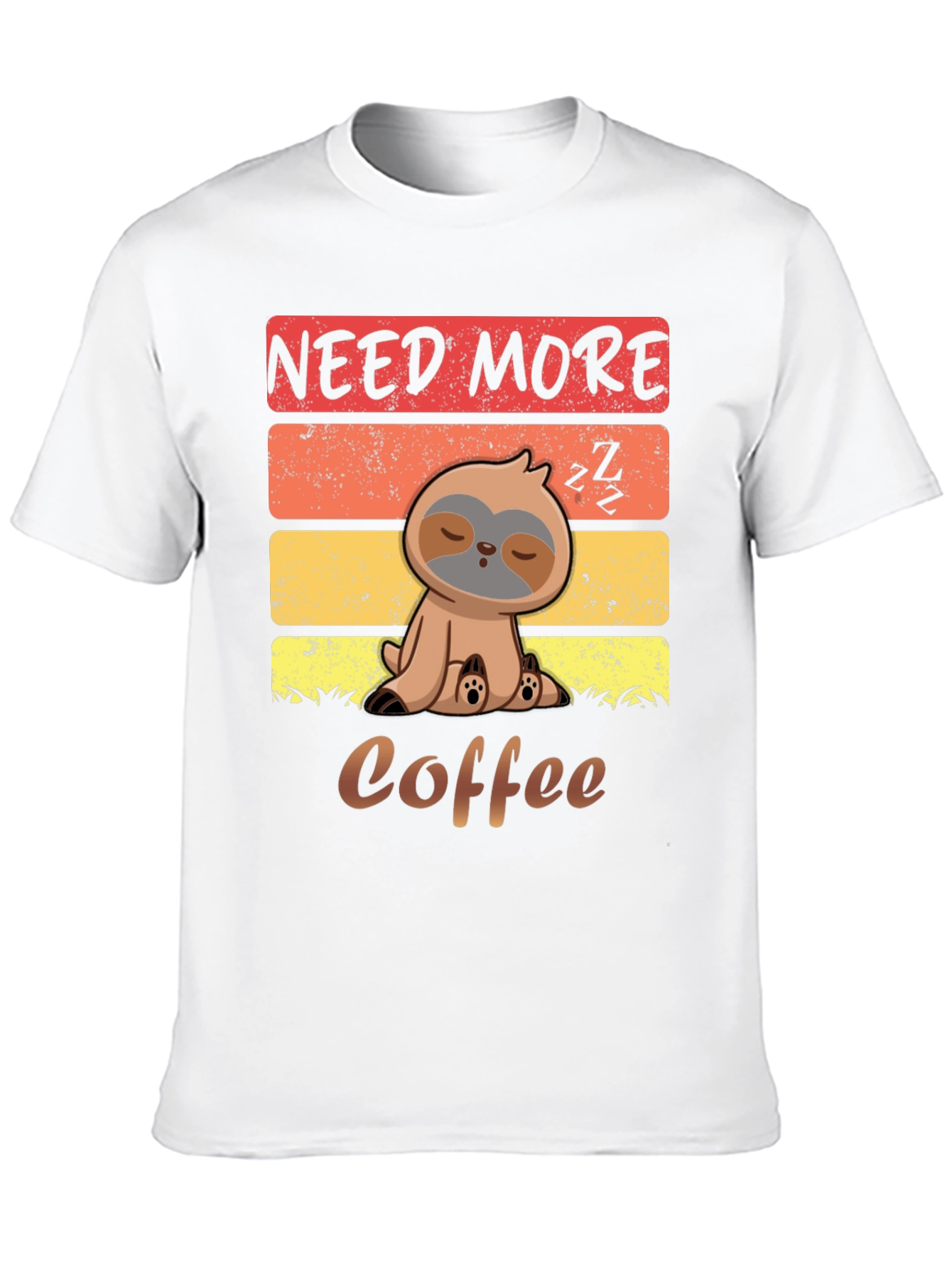 Need More Coffee Sloth Graphic T-Shirt