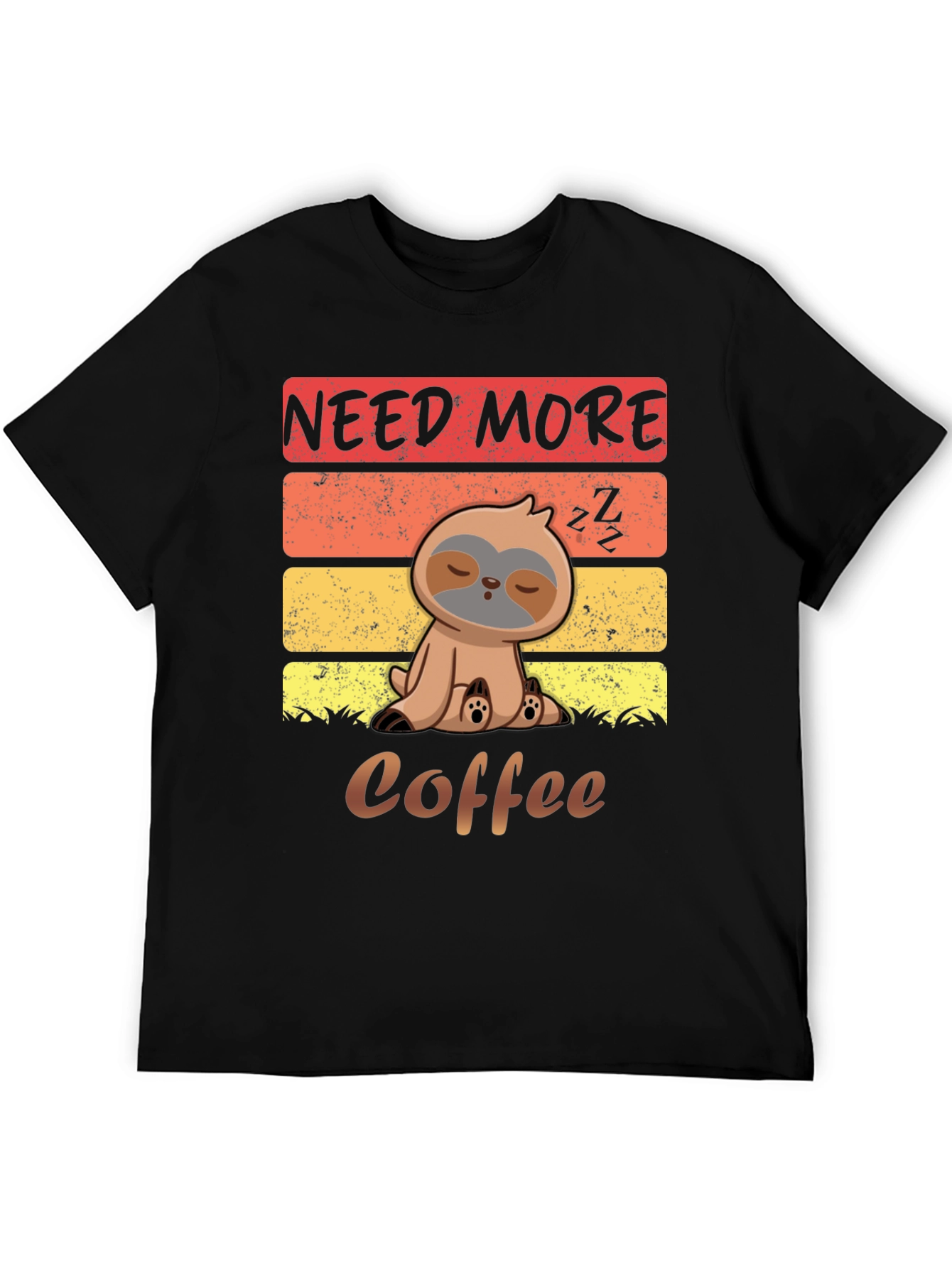 Need More Coffee Sloth Graphic T-Shirt