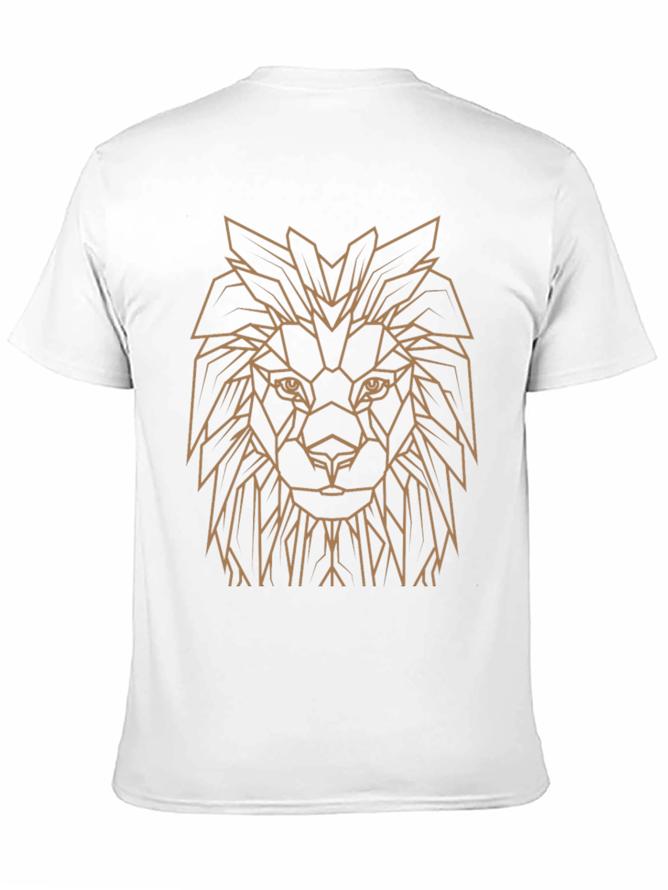 Geometric Lion Head Graphic Tee - Black