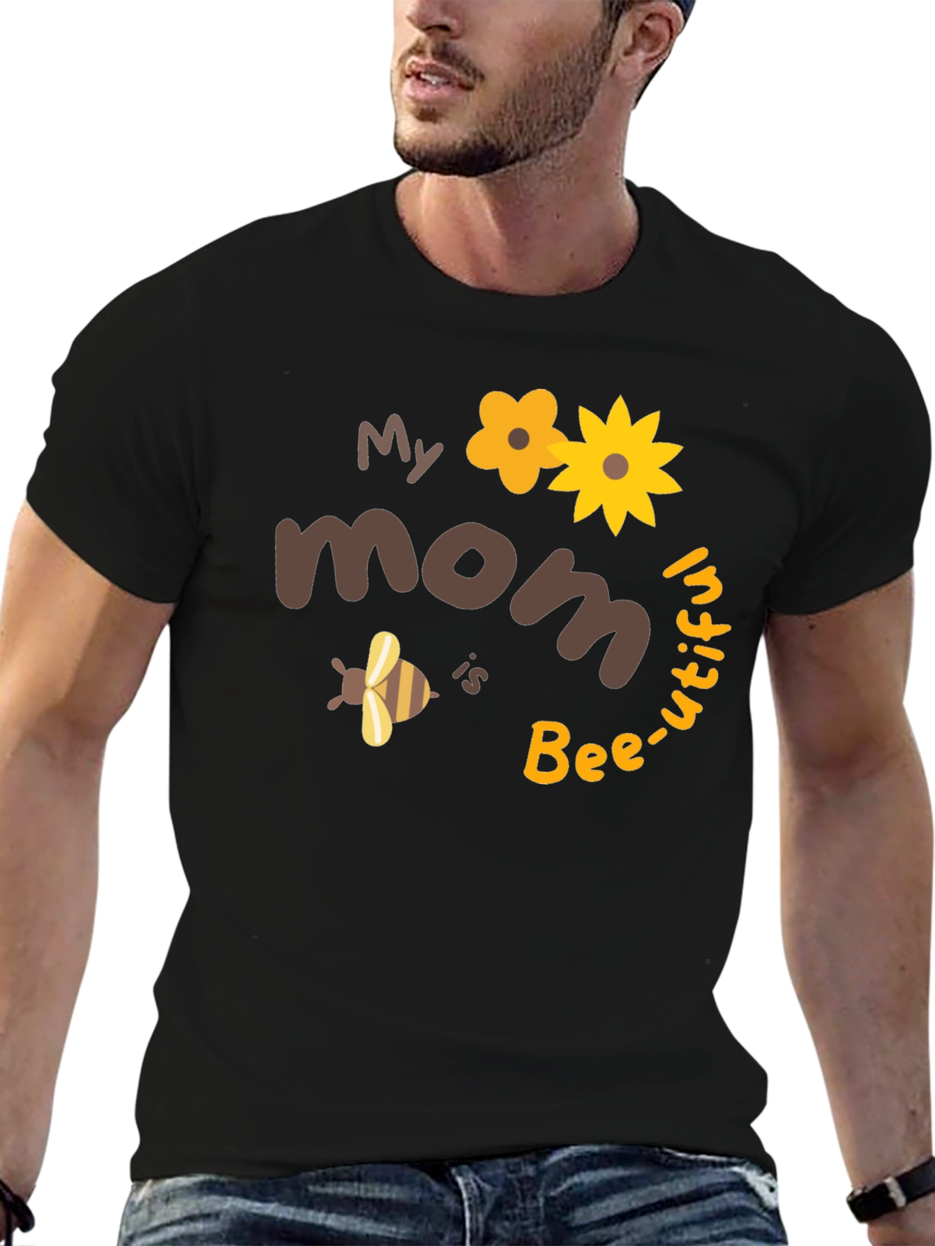 Bee-utiful Mom T-Shirt: Cute Floral Bee Design