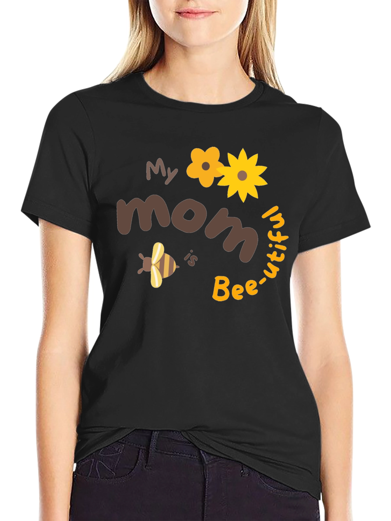 Bee-utiful Mom T-Shirt: Cute Floral Bee Design