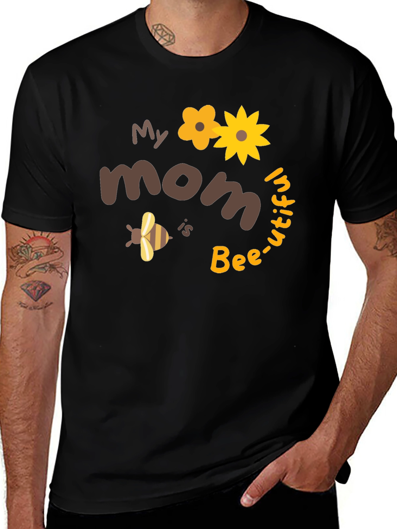 Bee-utiful Mom T-Shirt: Cute Floral Bee Design