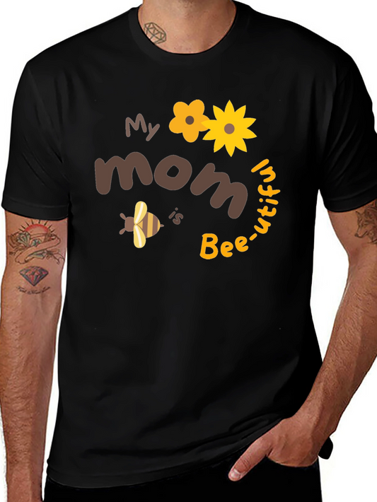 Bee-utiful Mom T-Shirt: Cute Floral Bee Design