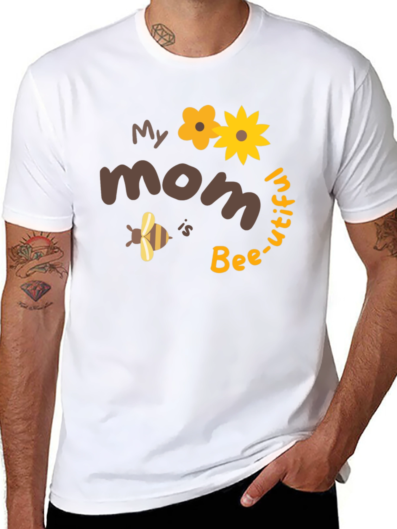 Bee-utiful Mom T-Shirt: Cute Floral Bee Design
