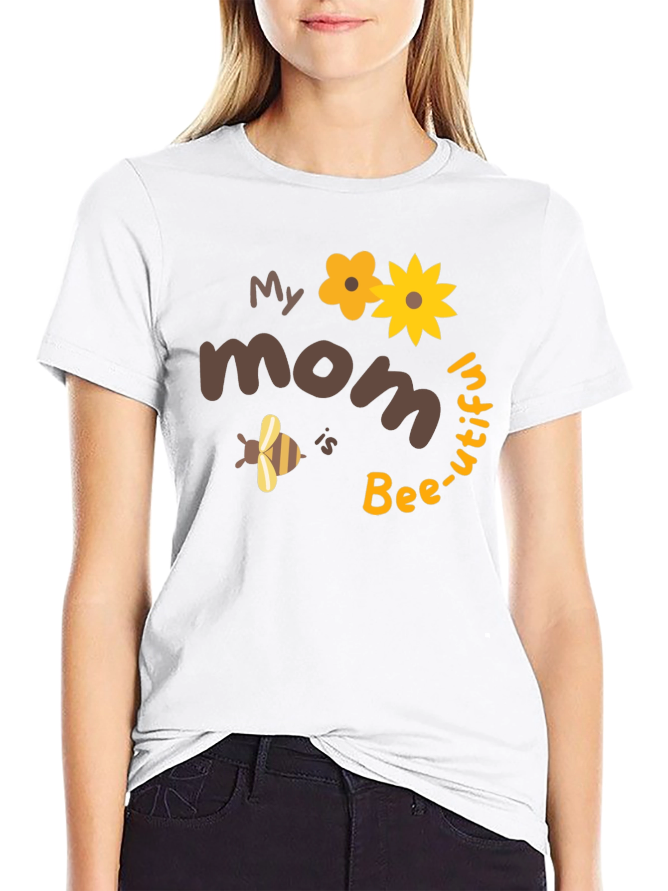 Bee-utiful Mom T-Shirt: Cute Floral Bee Design