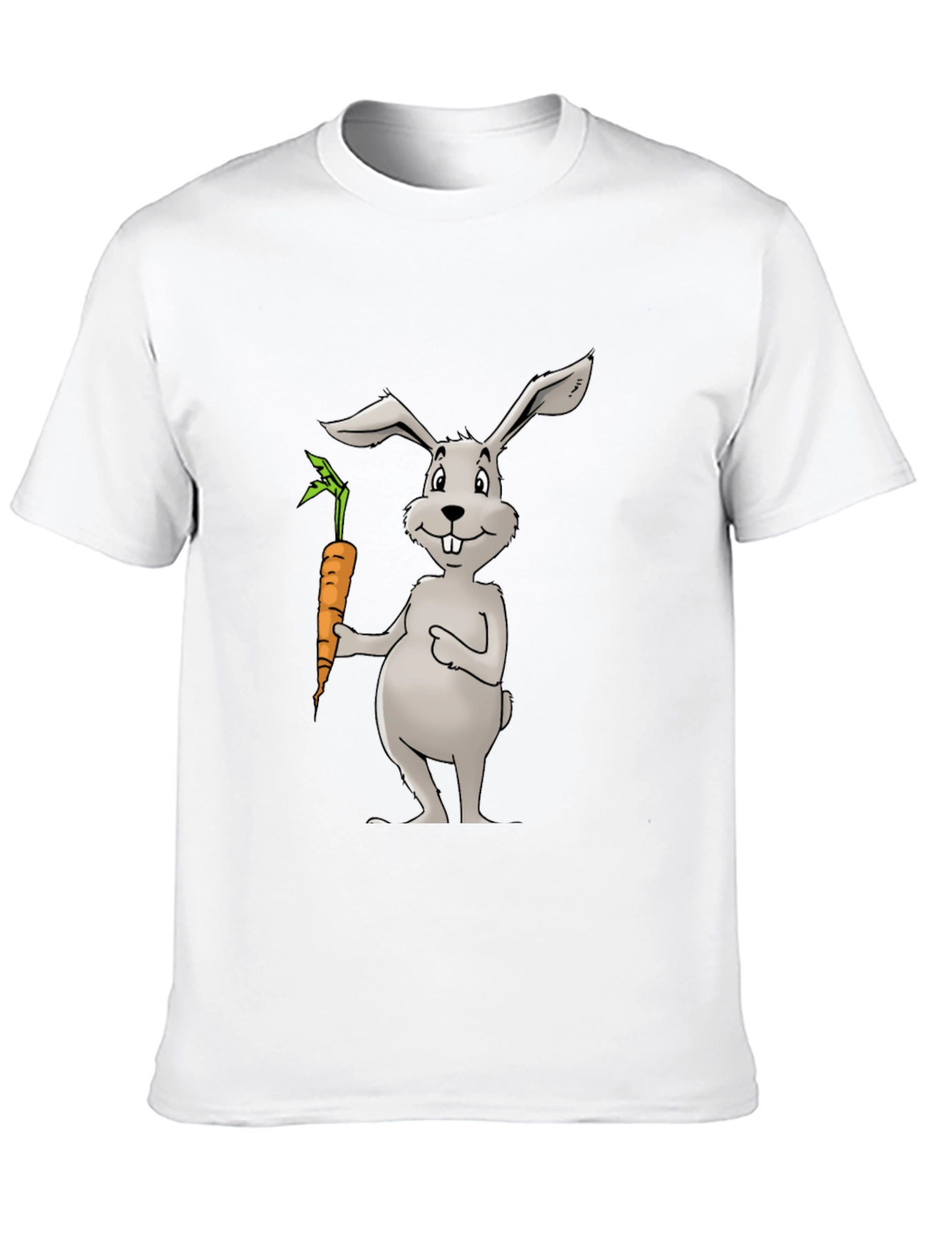 Bunny & Carrot Graphic Tee - Black Cotton T-Shirt