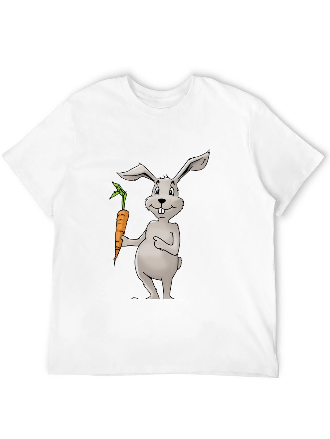 Bunny & Carrot Graphic Tee - Black Cotton T-Shirt