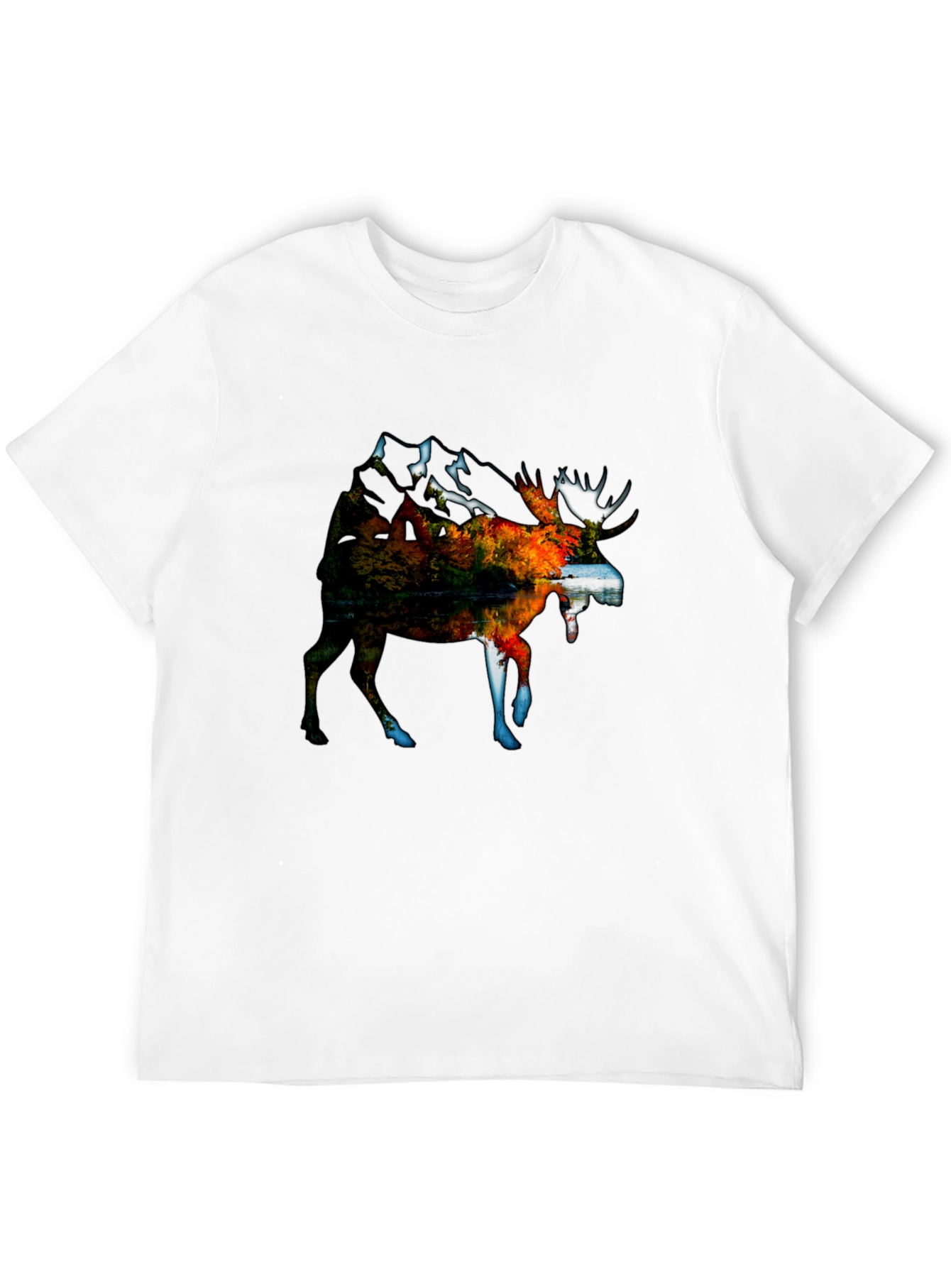 Nature Moose T-Shirt - Black Graphic Tee