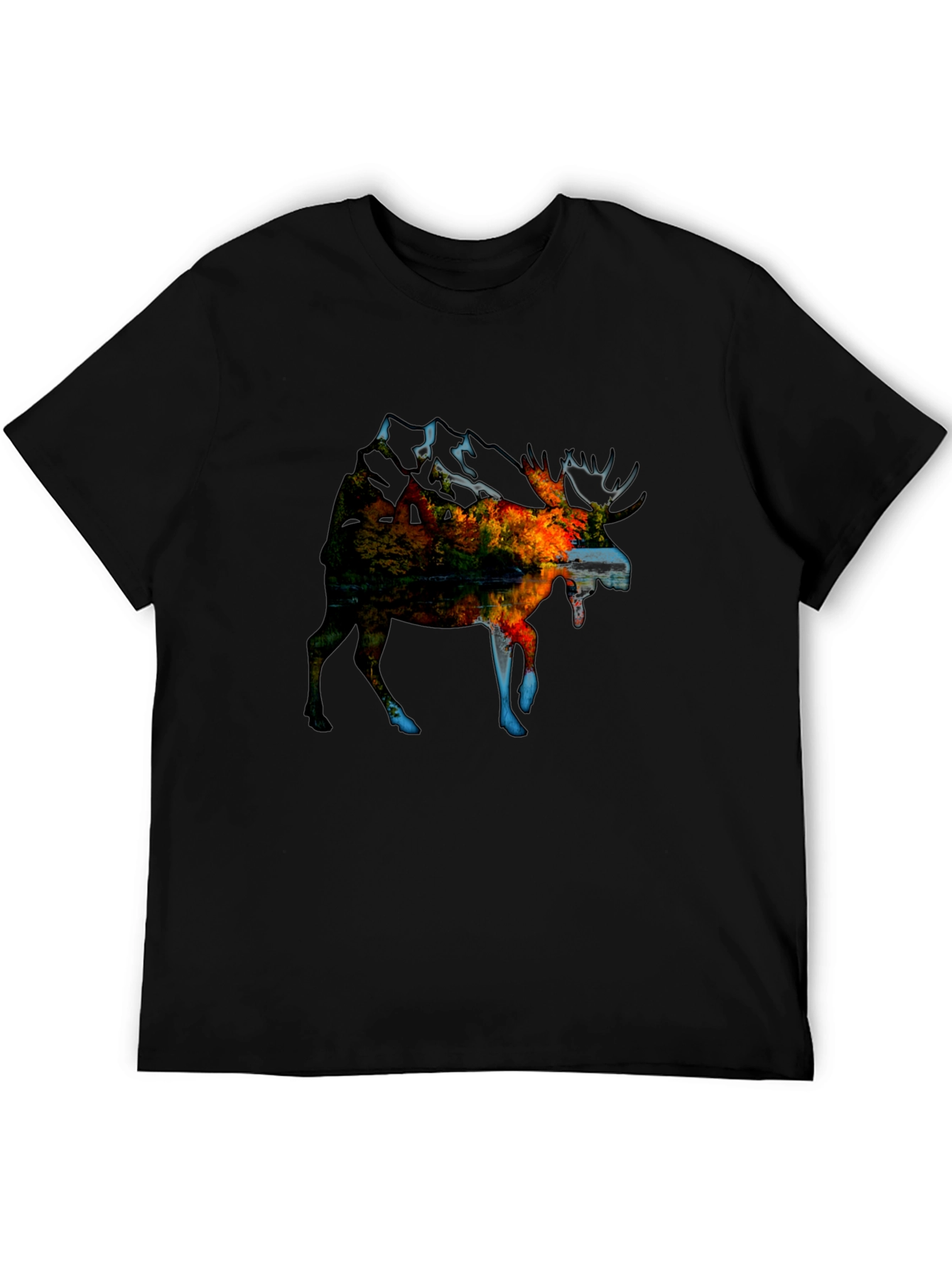 Nature Moose T-Shirt - Black Graphic Tee
