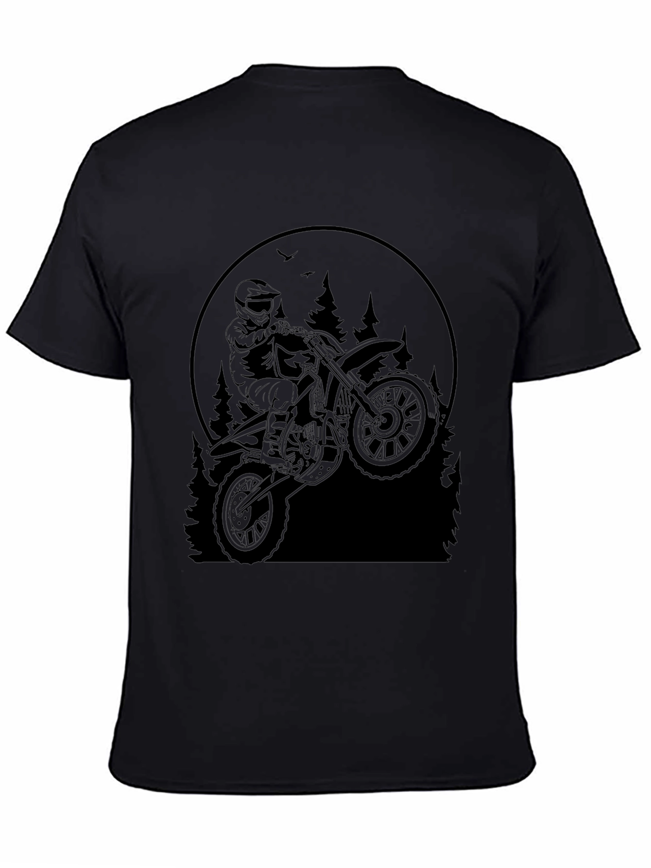 Dirt Bike Rider Graphic Tee - Black T-Shirt
