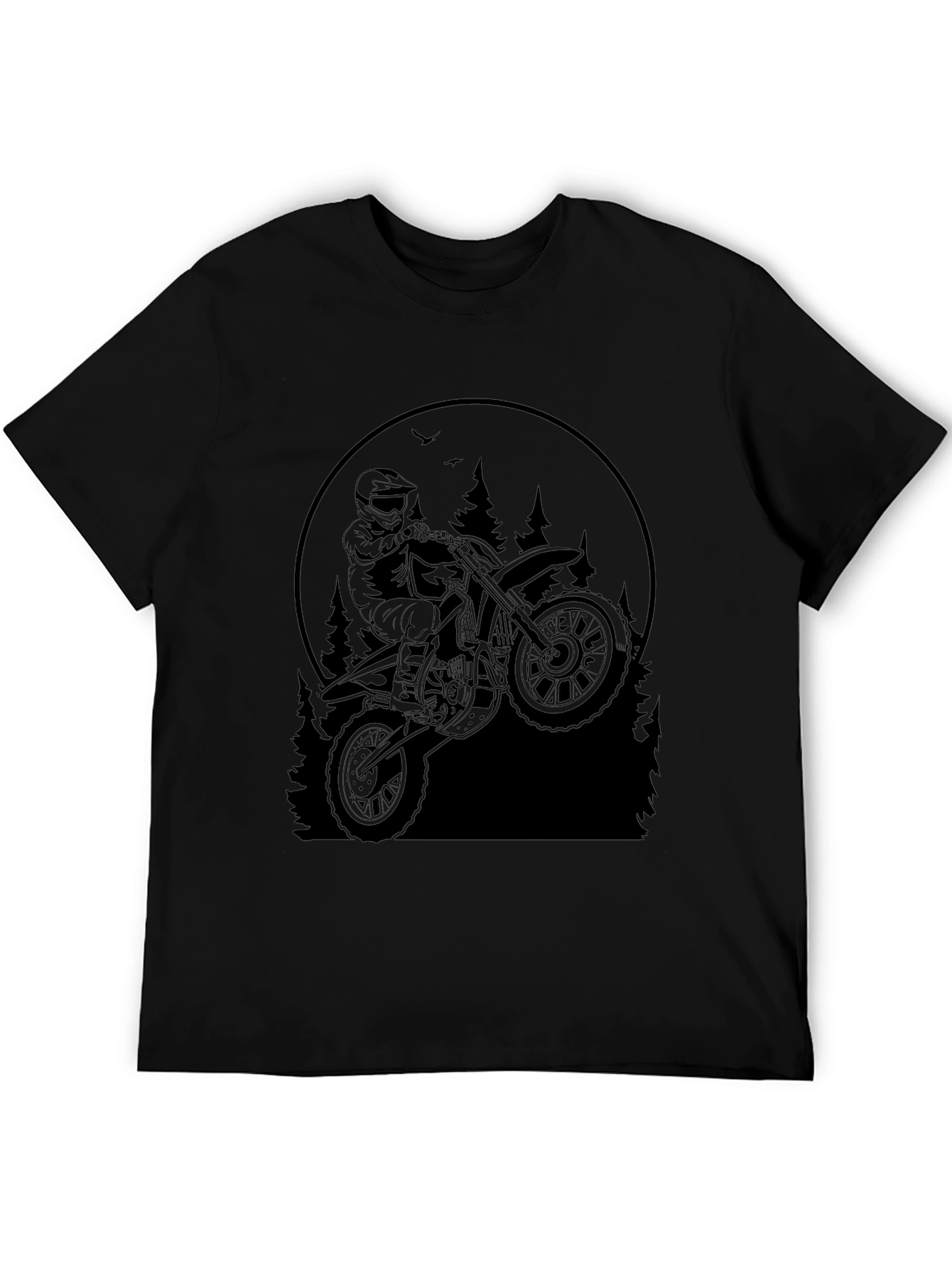Dirt Bike Rider Graphic Tee - Black T-Shirt