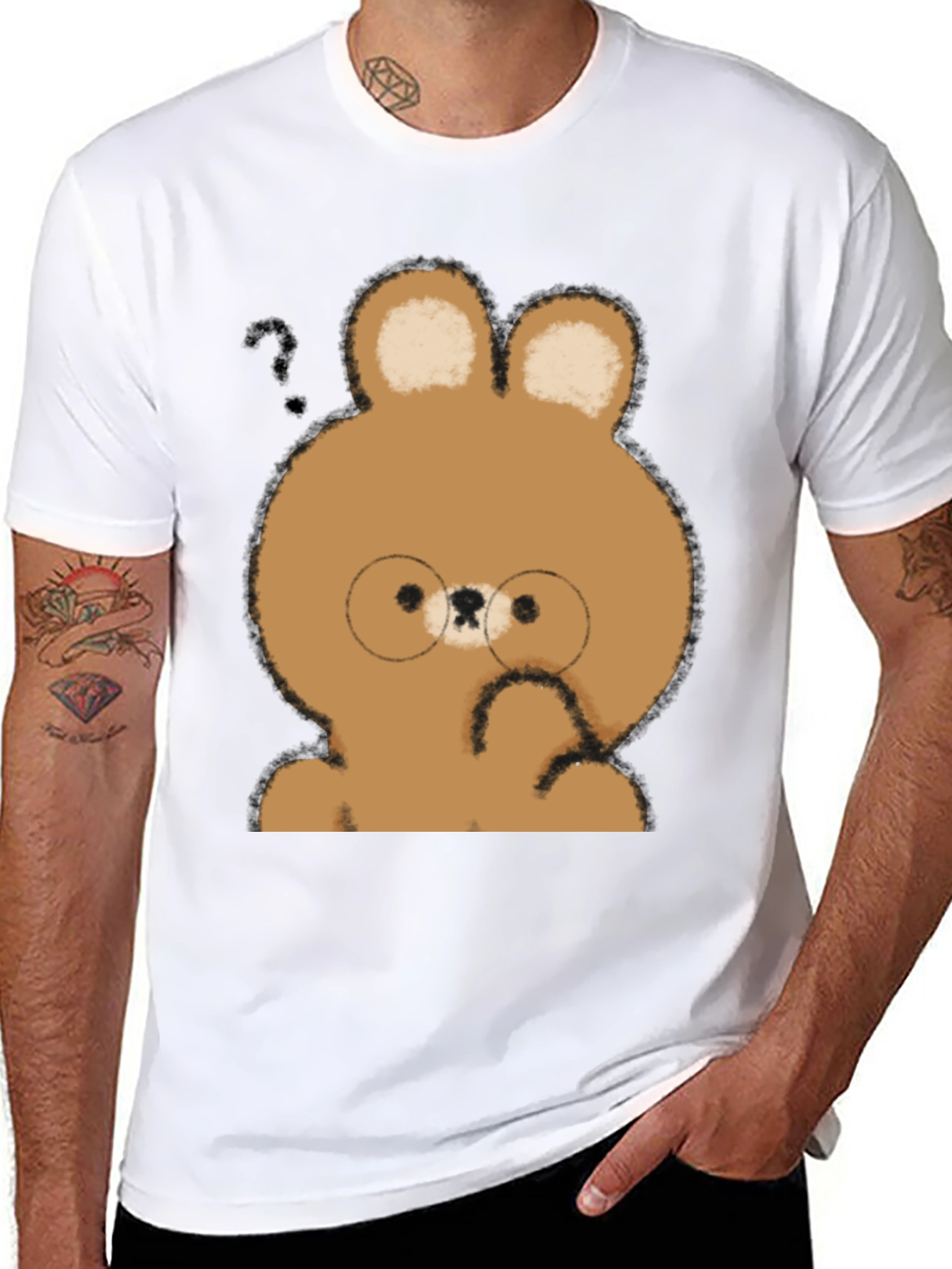 Cute Cartoon Bear T-Shirt - Unisex Soft Cotton Tee