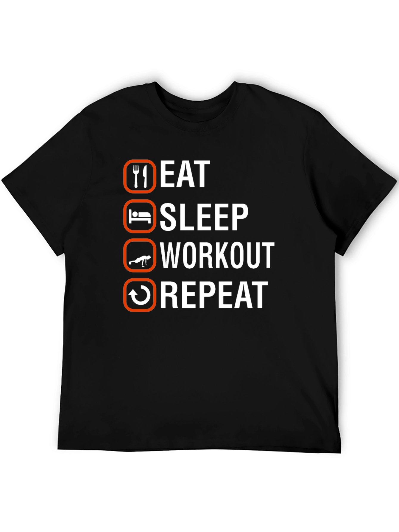 Eat Sleep Workout Repeat Graphic Tee