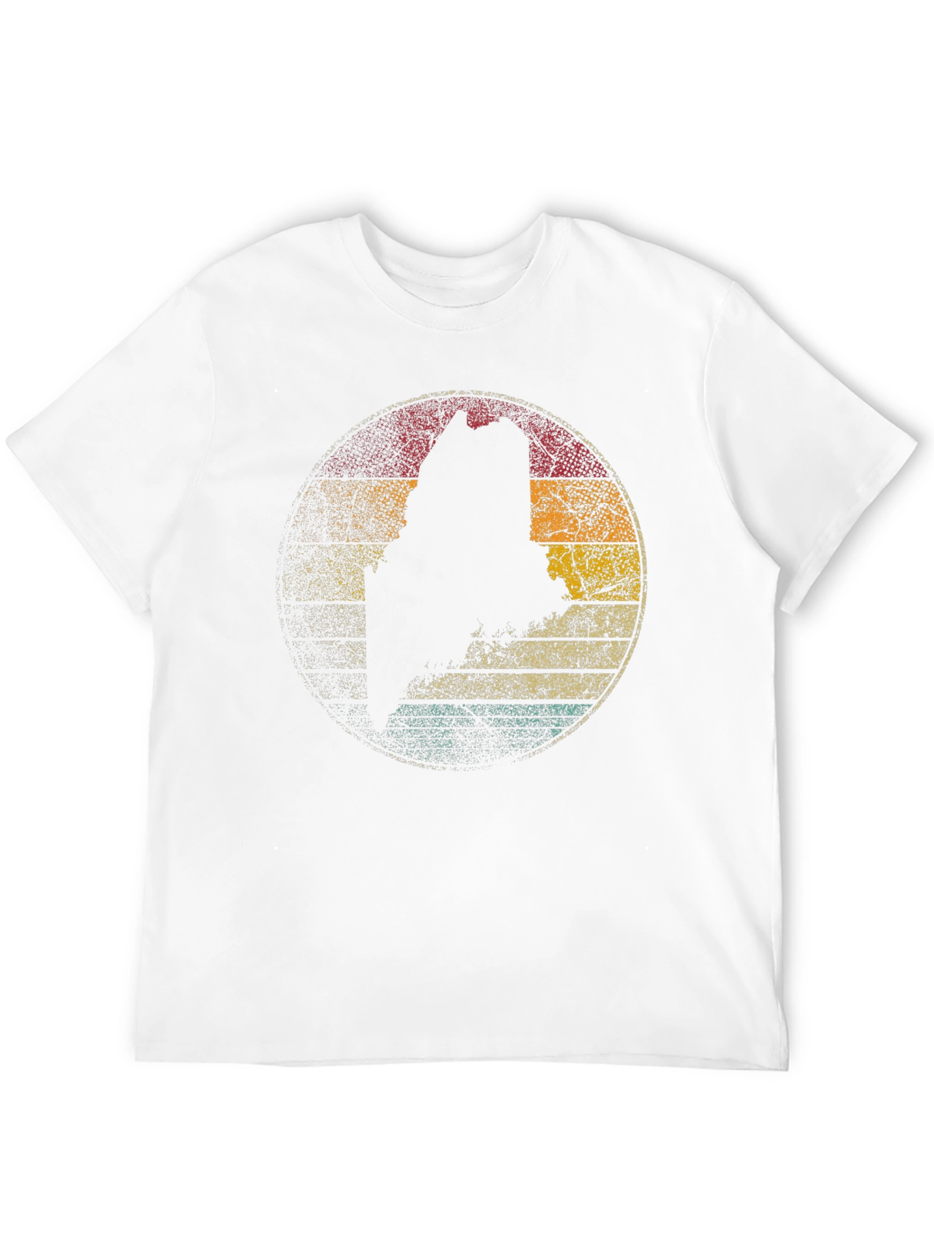 Maine State Silhouette Retro Graphic T-Shirt